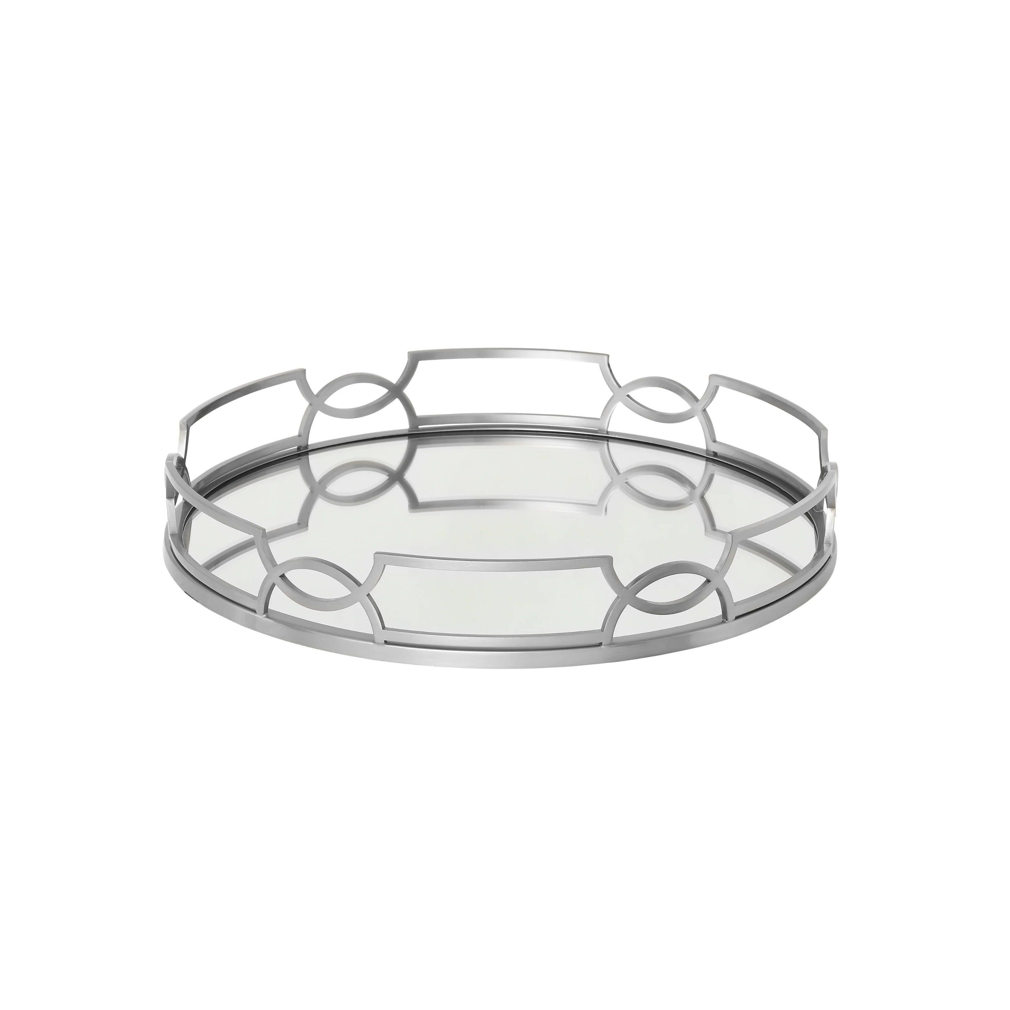 Anna Tray - Premium Chrome & Mirror Finish Serving Tray for Home Decor, Dining & Party Use | Elegant Display for Jewelry, Cosmetics & Office Accessories