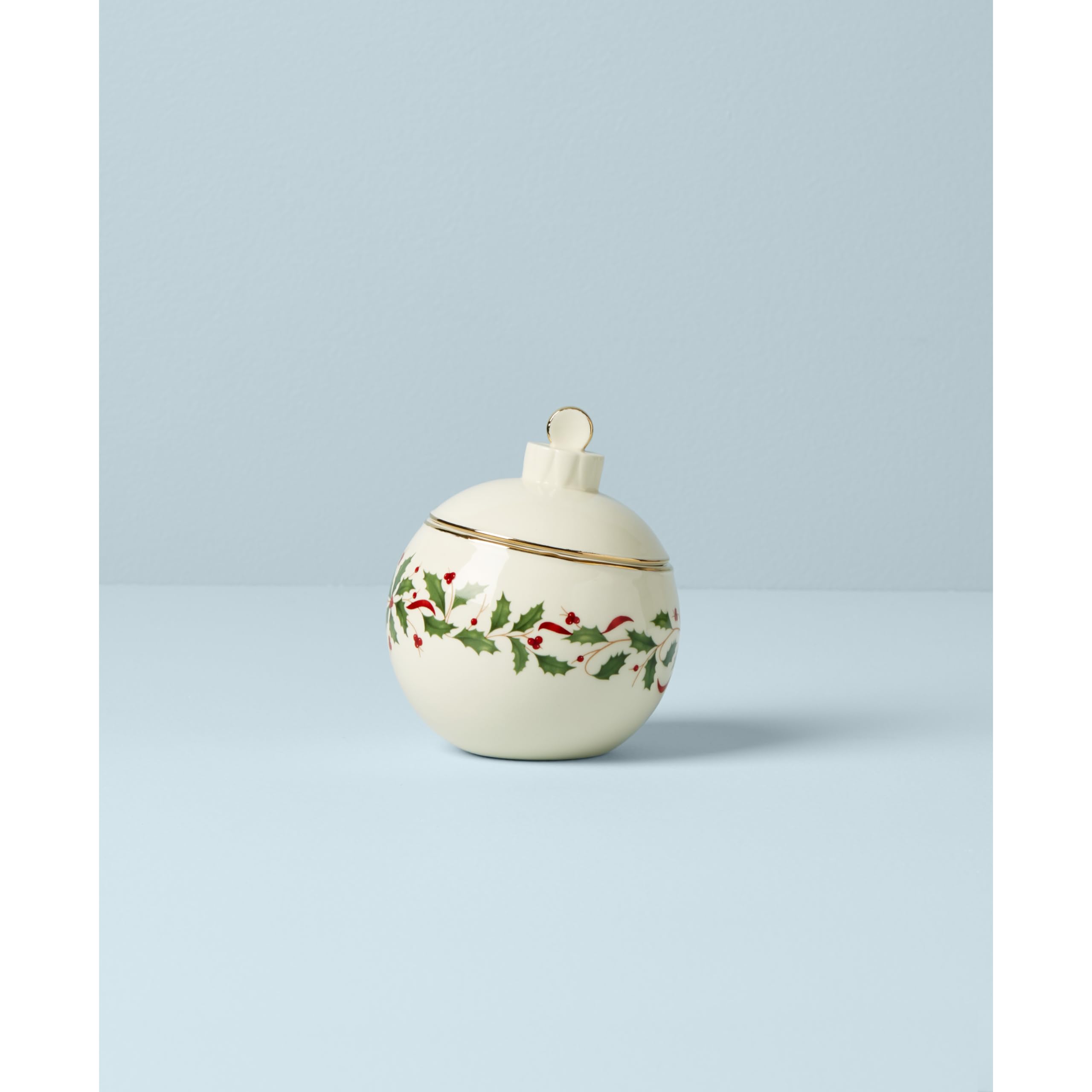 Lenox 890765 Holiday Ornament Candy Jar - Elegant Christmas Hosting Gift for Home Decor, Party Favors & Festive Holiday Gatherings