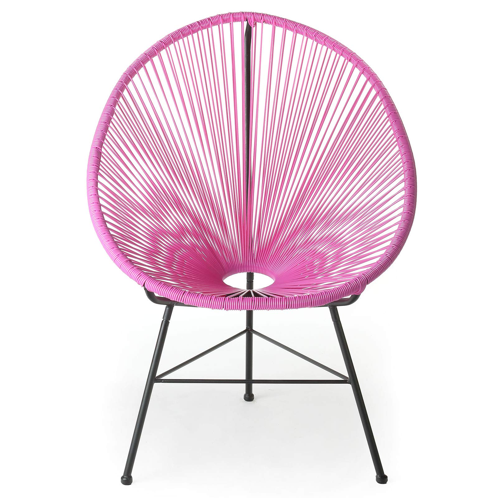 Acapulco Lounge Chair - Medium Size Pink Outdoor Hanging Egg Chair for Patio, Garden, Poolside & Boho Home Decor