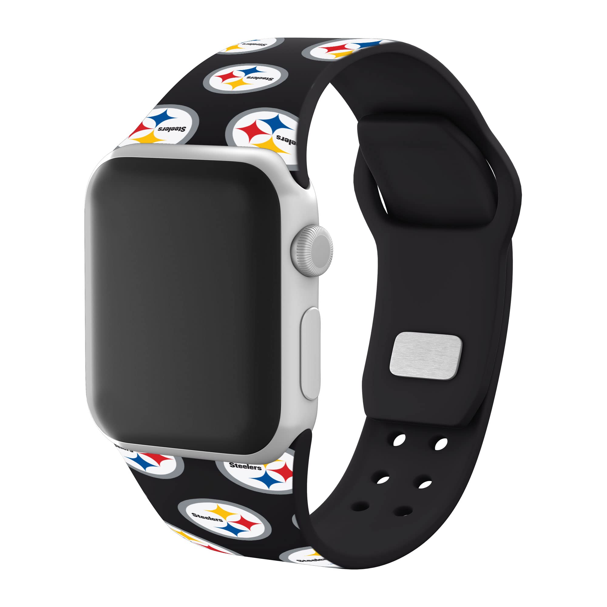 Pittsburgh Steelers HD Watch Band for Apple Watch - Durable Silicone Sports Strap, Compatible with All Apple Watch Series (38mm 40mm 41mm 42mm 44mm 45mm 49mm) - Perfect for Game Day, Workouts & Steelers Fans