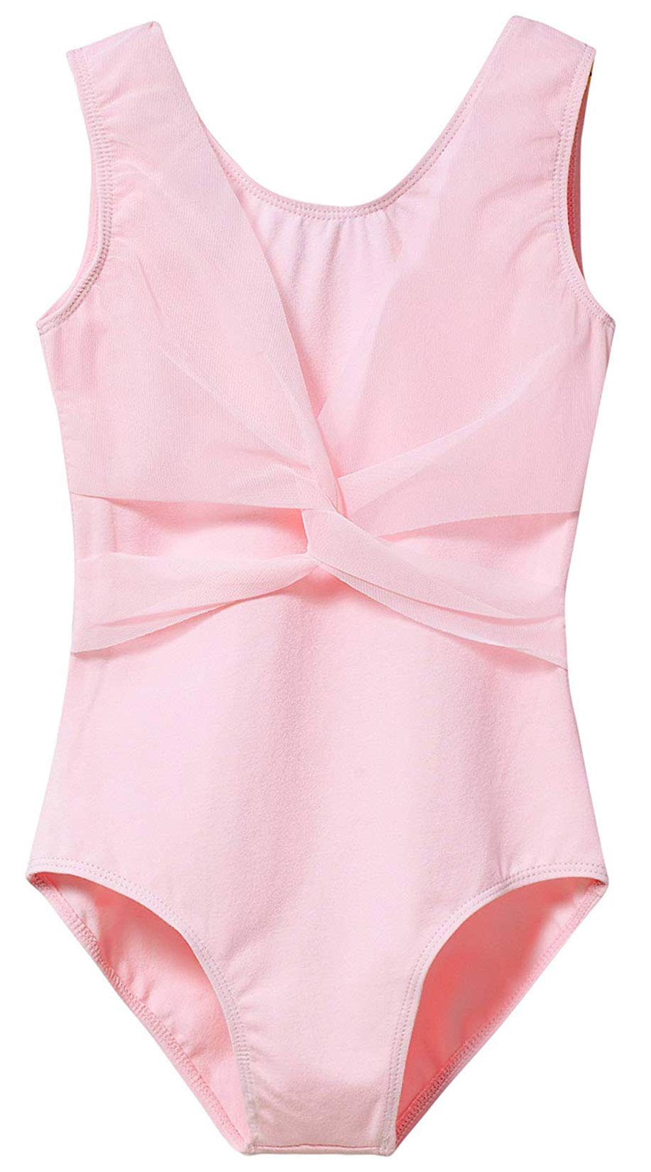 MdMdB Girls' Dance Leotard - Sleeveless Ballet & Gymnastics Top with Mesh Cross Front Design - Perfect for Ballet Class, Gymnastics Practice & Dance Performances