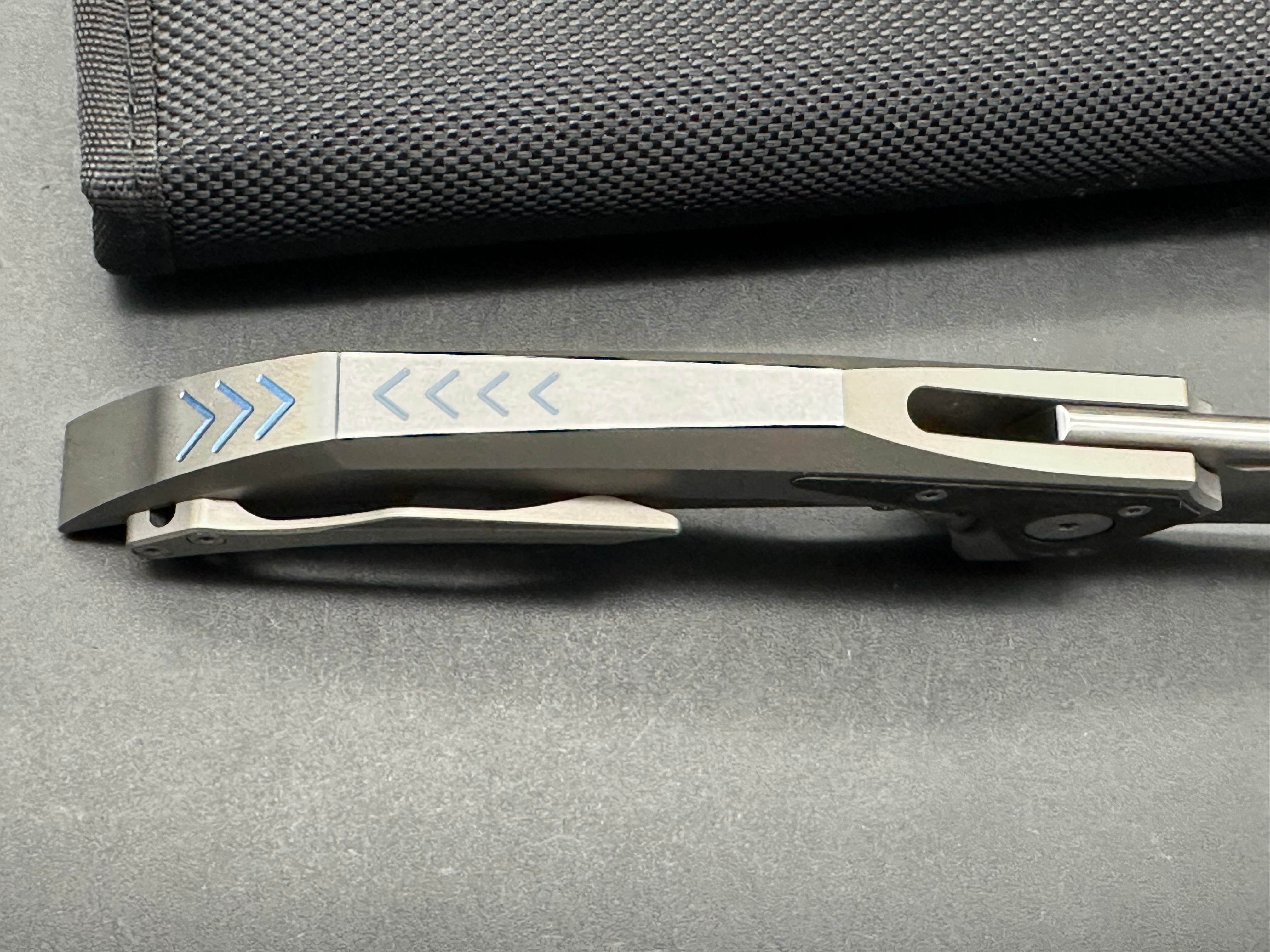 Reate Knives & Tashi Bharucha The Future - Grey Titanium Integral Frame with Carbon Fiber Inlays | Premium EDC Folding Knife for Outdoor, Camping & Everyday Carry