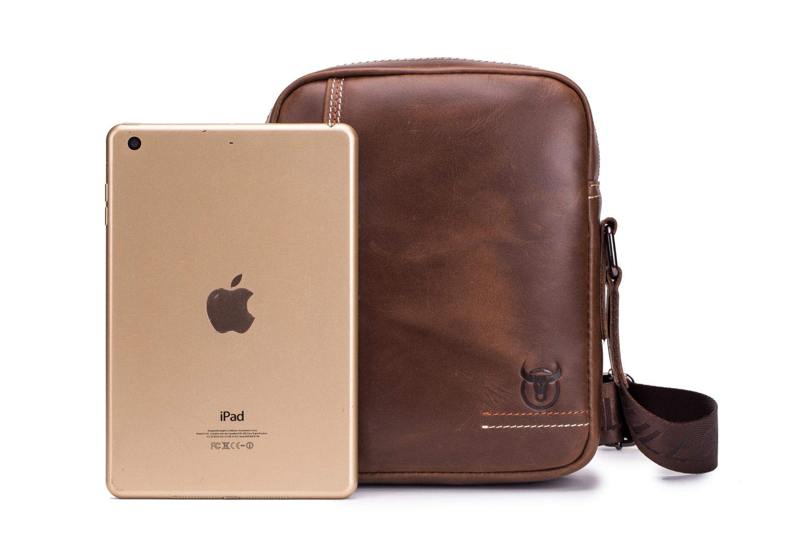 Genuine Leather Crossbody Bag for Men - Stylish Shoulder Messenger Bag for Everyday Casual & Travel Use - Perfect for Work, Commuting & Outdoor Adventures