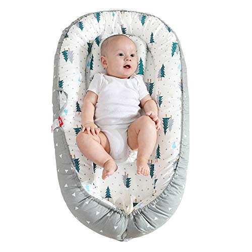 Portable Baby Lounger & Co-Sleeping Bed - Newborn Nest with Pillow for Napping, Travel & Nursery | Perfect Baby Shower Gift for Infants 0-12 Months | Safe & Comfortable for Daytime Rest, Nighttime Sleep & On-The-Go Parenting