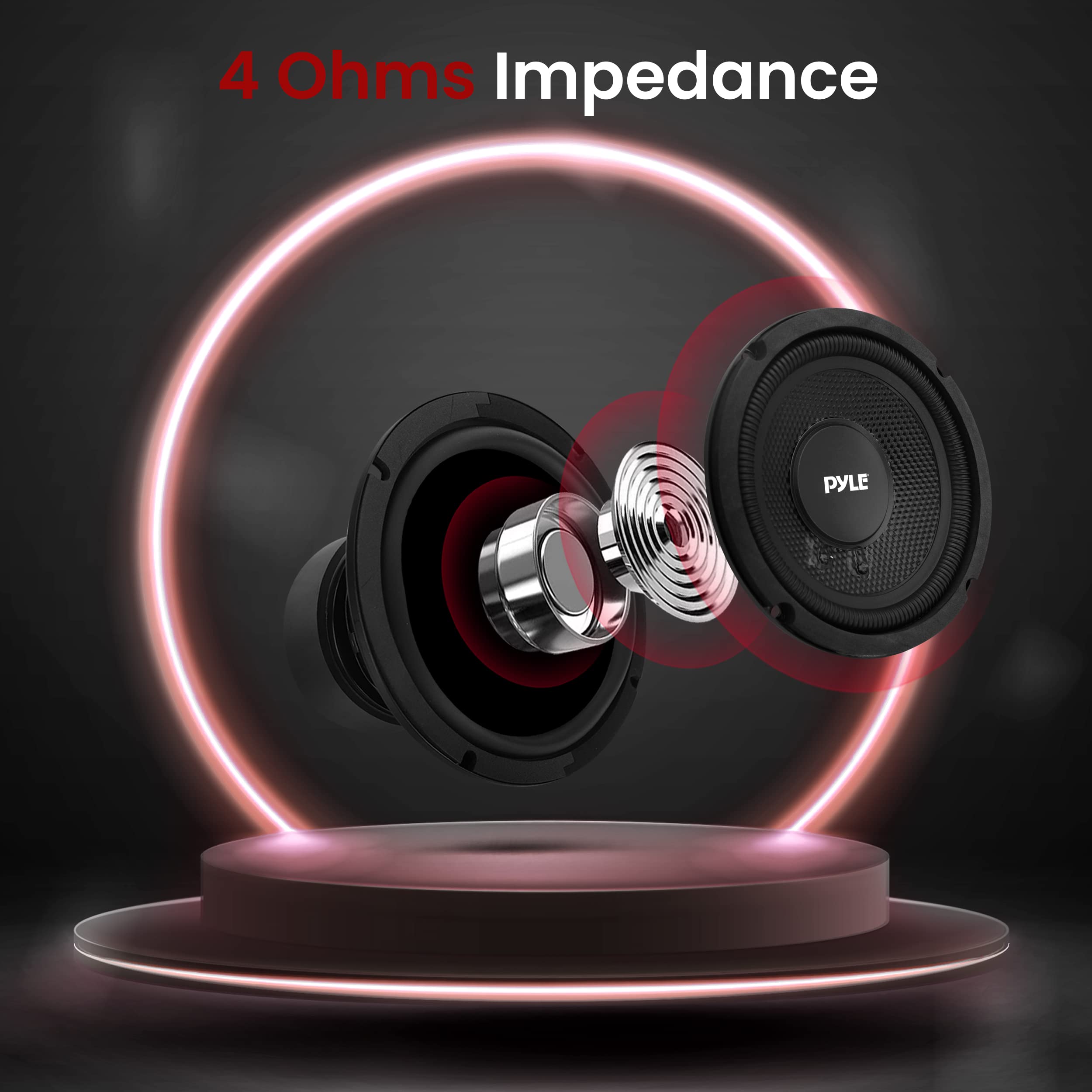 Pyle PLMW63 6.5 Inch 150W 4-Ohm Single Voice Coil Car Subwoofer with Injection Cone & Rubber Edge - Premium Bass for Car Audio Systems, Perfect for Trucks, SUVs and Custom Car Stereo Upgrades
