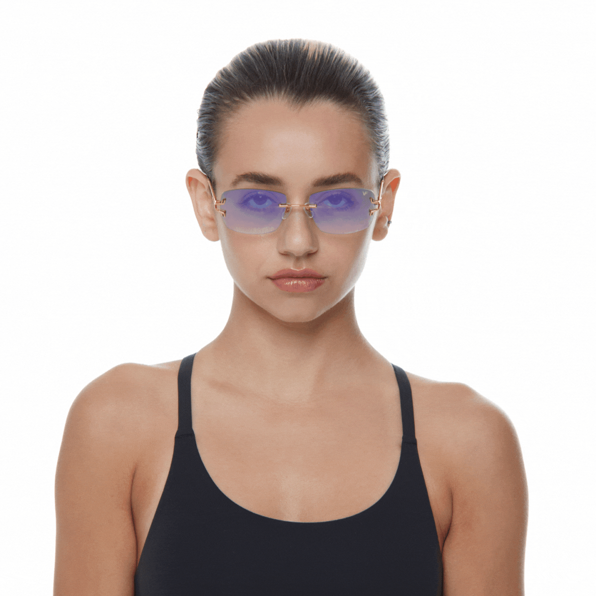 24KT Gold Rimless Drill Mount for Glasses - Premium Eyewear Accessory for Bal Harbour Style | Perfect for Reading, Driving & Fashion