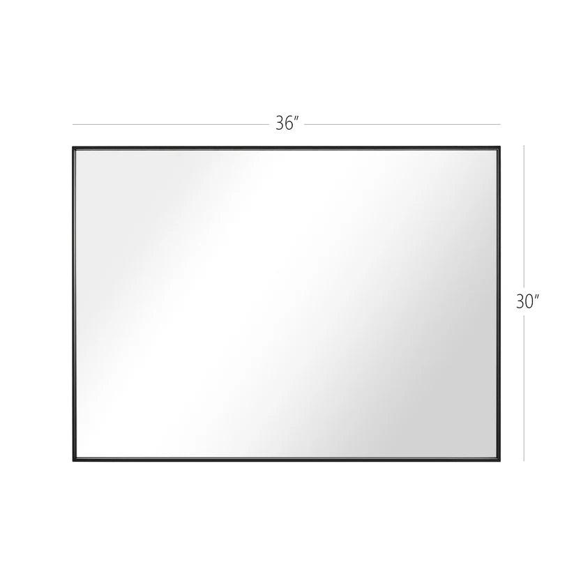 Sleek Modern Black Aluminum Framed Wall Mirror - Full Length Floor Mirror for Bedroom, Living Room & Entryway Decor