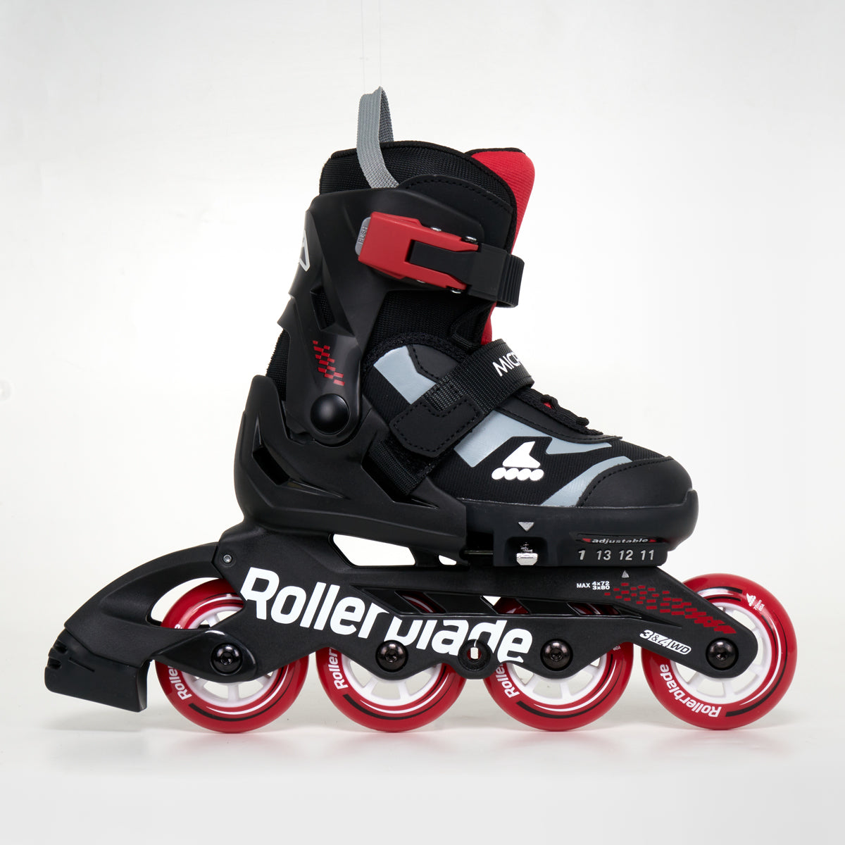 Rollerblade Microblade Junior Adjustable Inline Skates for Kids - Black & Red | Perfect for Outdoor Fun, Sports & Family Activities