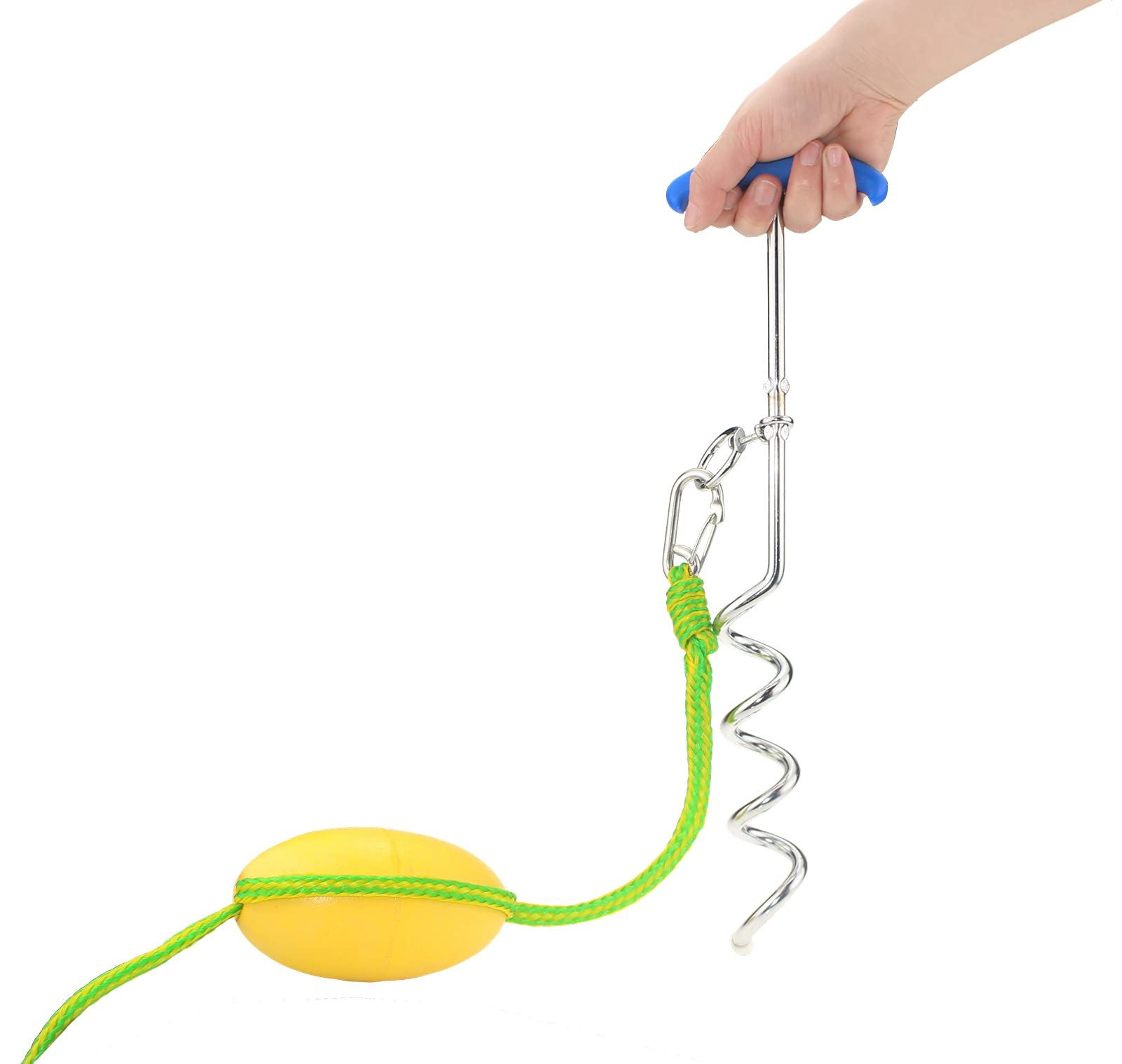 MOOCY Screw Anchor System for Small Boats, PWC, Kayaks, Canoes & Paddle Boards (SUP) | Sand Spike Anchor with 16-Foot Line, Float & Clip | Perfect for Beach Camping, Fishing & Water Sports
