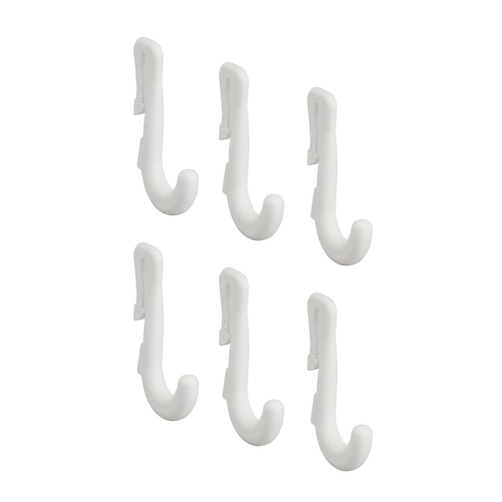 Elfa Storing Board Hook Slim 6 Pack White - Space Saving Organizer for Kitchen, Bathroom & Closet Storage