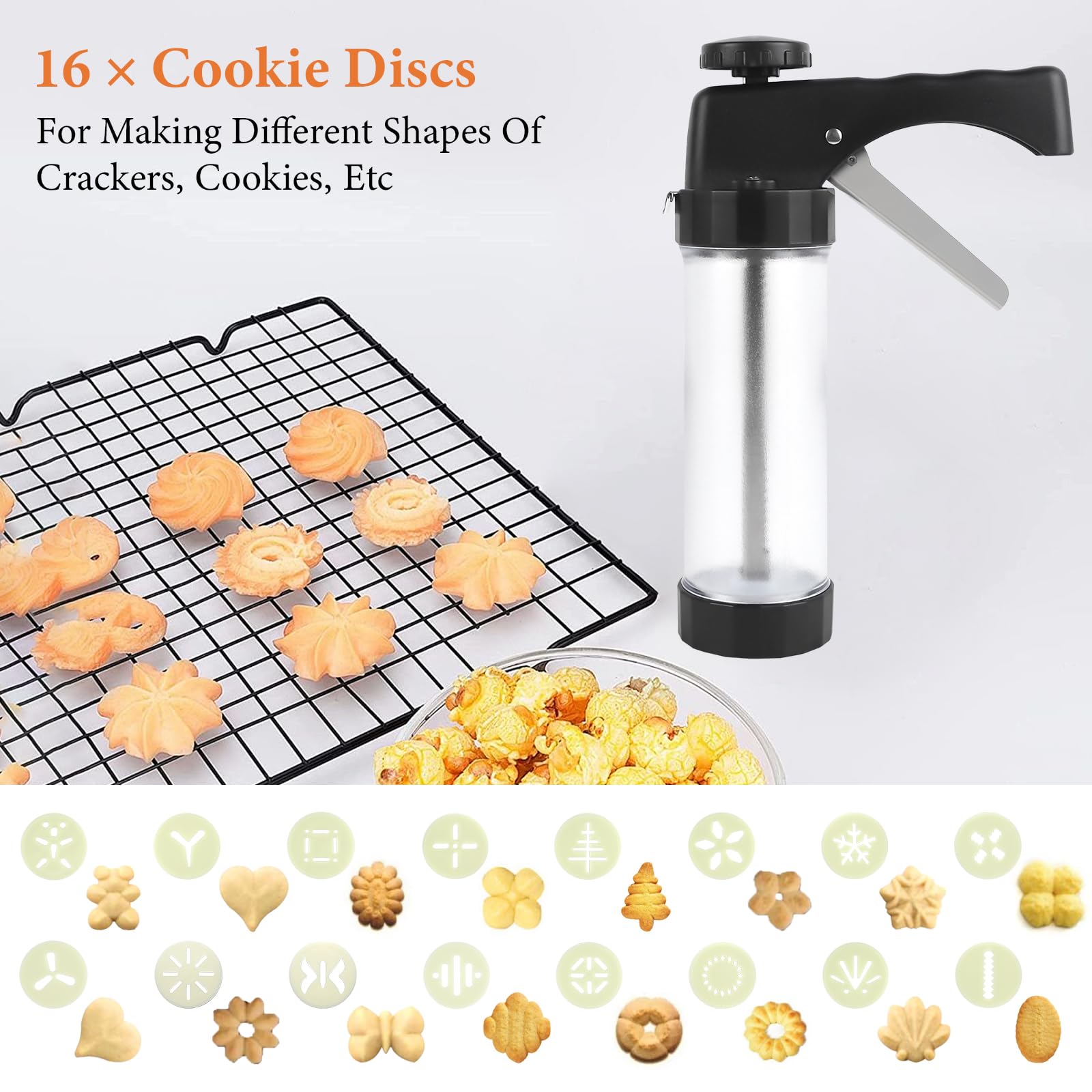 **Cookie Press Set with 16 Discs & 6 Tips - Churro & Biscuit Maker for Baking & Cake Decorating - Perfect for Holidays, Parties & DIY Desserts**