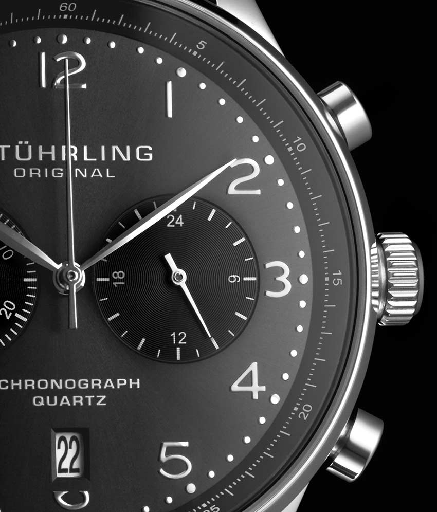 GR1 Q 896 Quartz 42mm Chronograph Watch for Men - Waterproof Sports Chrono Wristwatch with Date Display - Perfect for Running, Swimming & Outdoor Activities