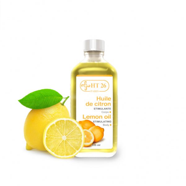 HT26 Lemon Oil for Skin - Tones & Improves Skin Elasticity - 4.23 oz - Perfect for Aromatherapy, Massage & Skincare Routine