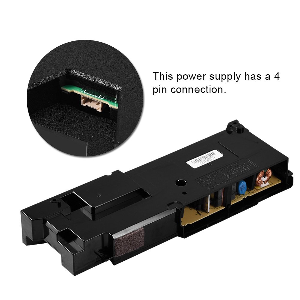 Original Power Adapter ADP-200ER 4-Pin Replacement for Sony PlayStation PS4 CUH-1215A/CUH-12XX Series - Durable ABS Material, Wear & Corrosion Resistant - Perfect for Gaming Setups & Home Entertainment Systems