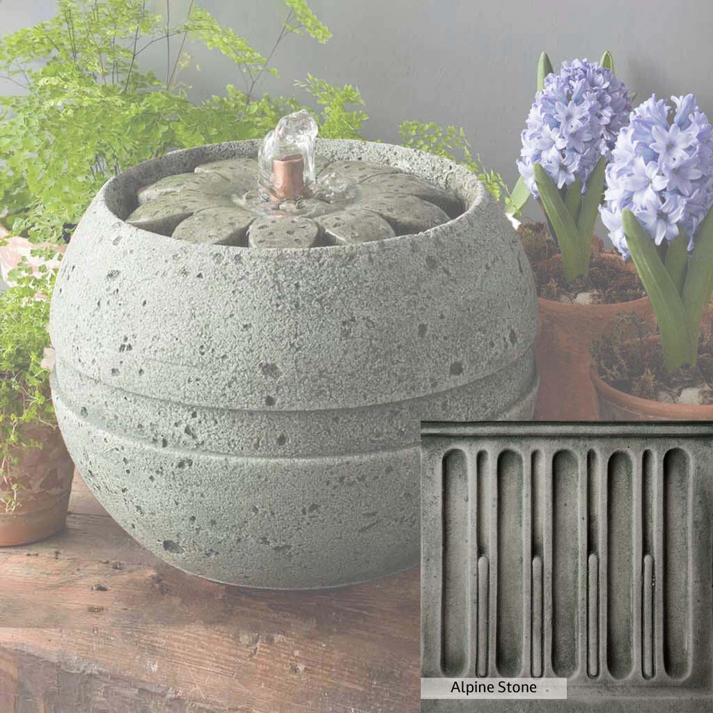 Campania International M Series Rosette Fountain - Elegant Outdoor Garden Water Feature for Patio, Yard, and Landscape Decor