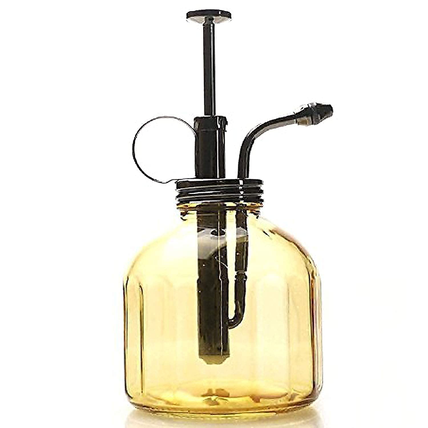 Amber Glass Plant Mister Bottle with Brass Sprayer (Gun Metal) - Perfect for Indoor Plants, Succulents, and Home Gardening
