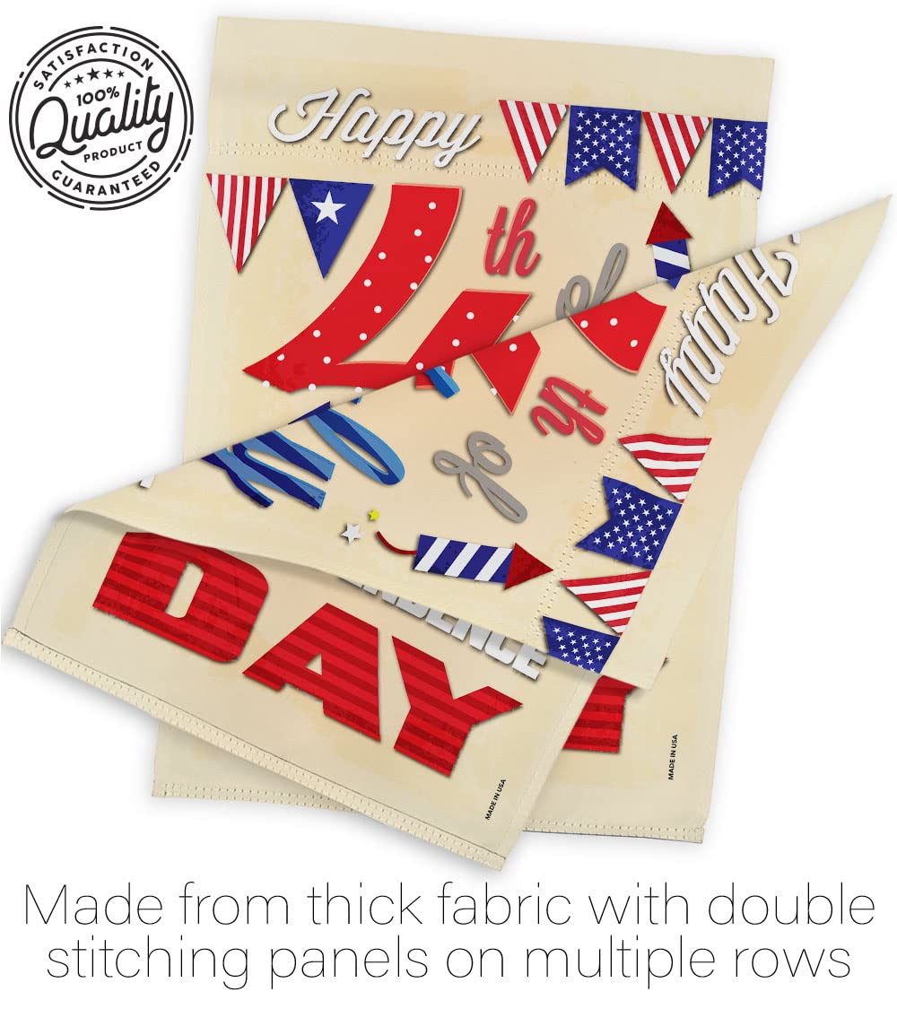 Happy 4th July Americana House Flag 28x40