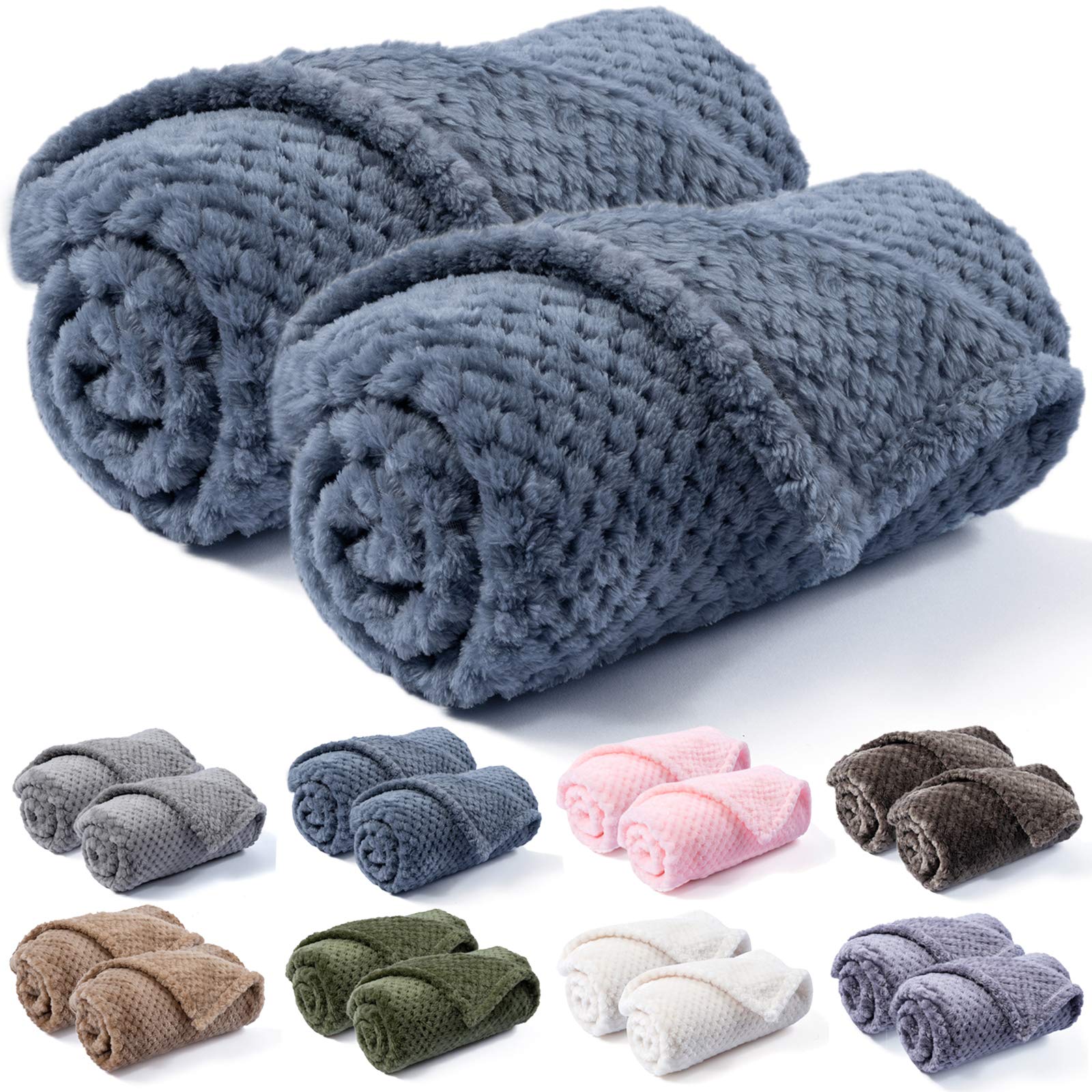 Cozy Pet Blanket for Dogs & Cats - Soft Fleece Throw for Bed, Couch & Travel - Blue (24