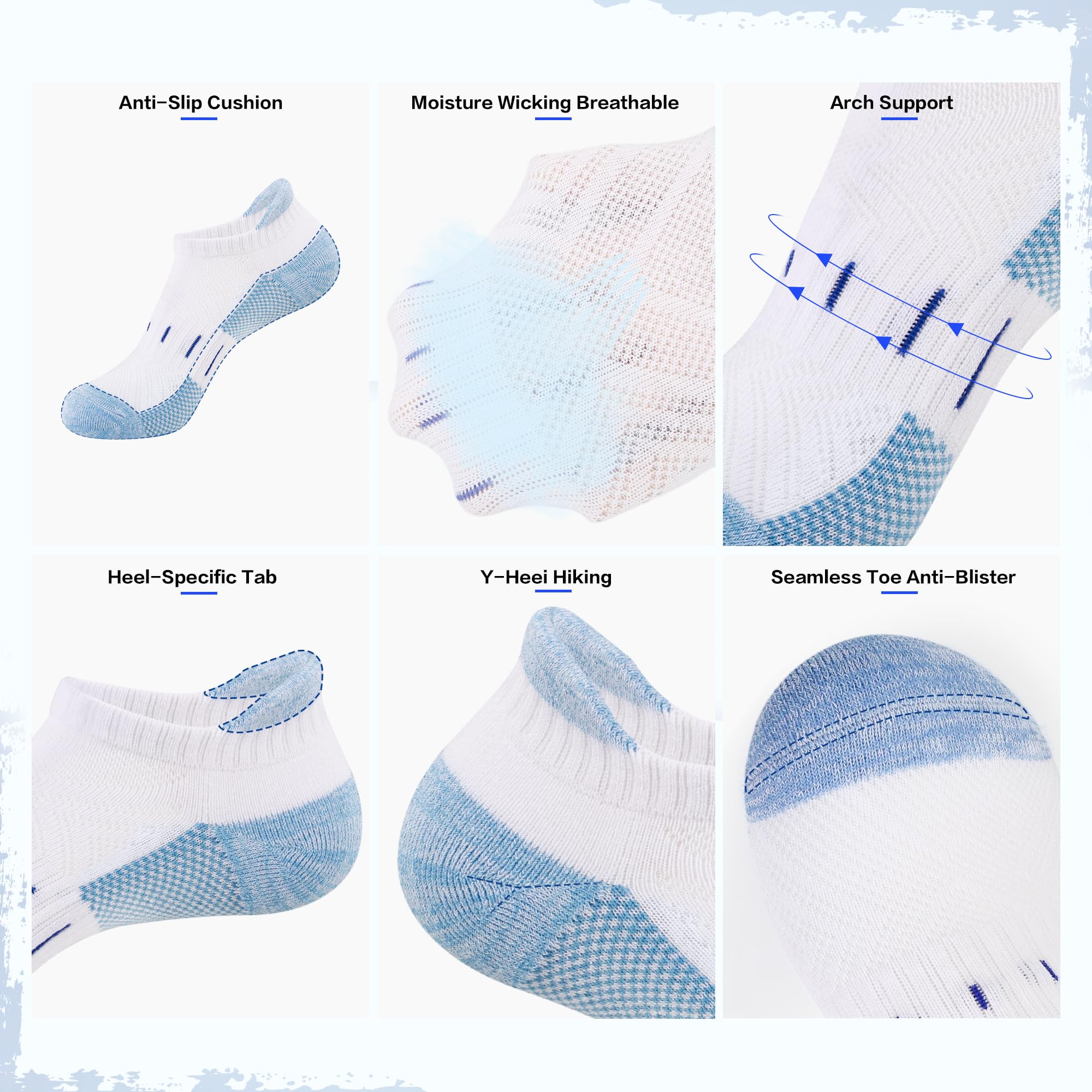 6 Pairs Women's Athletic Ankle Socks - Cushioned Low Cut Running Socks for Sports, Workouts & Everyday Comfort - Perfect for Running, Gym, Yoga and Daily Wear