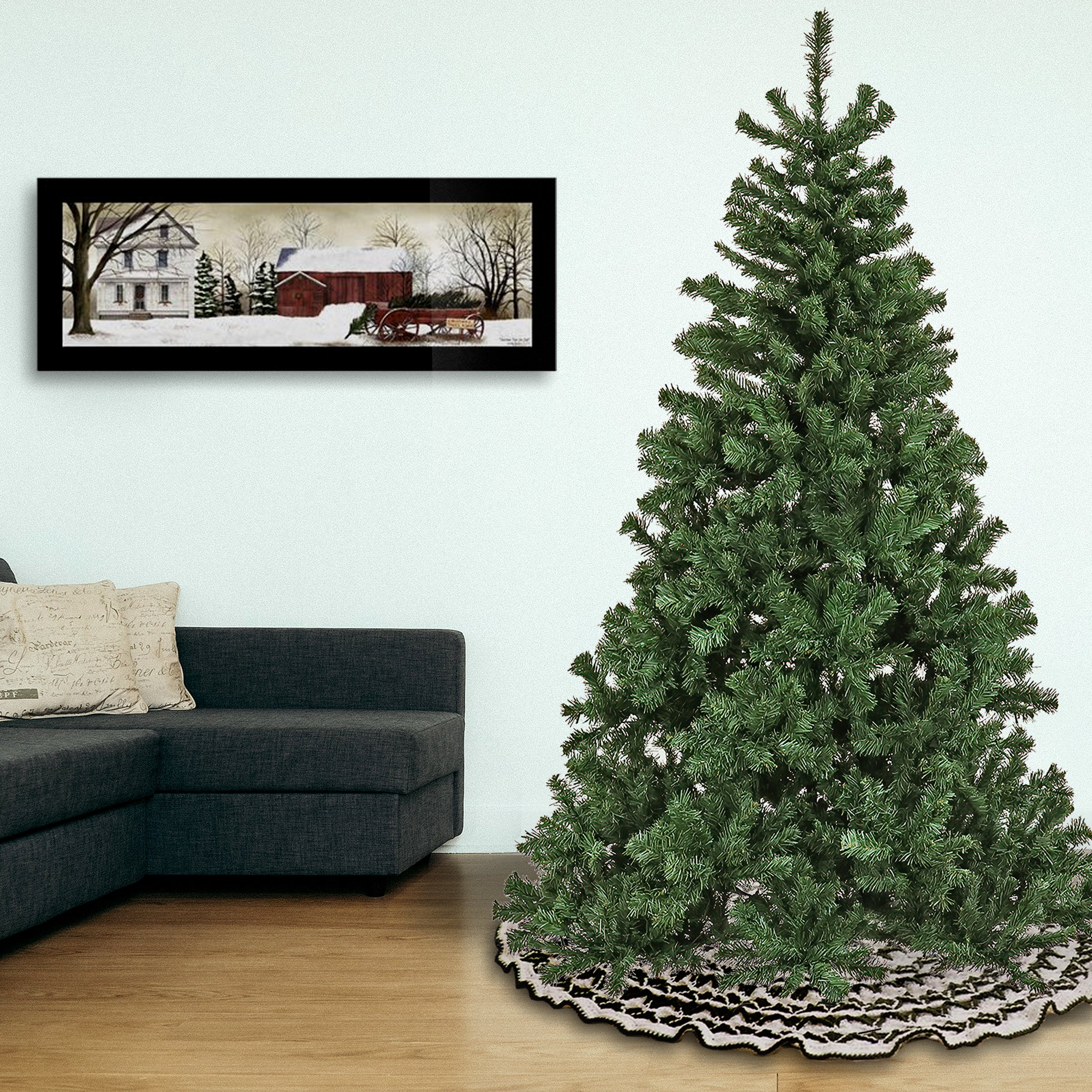 6 ft. Sagamore Artificial Christmas Tree - Premium Pencil Pine Holiday Decor for Home, Office & Party | Flocked Snowy Look with Sturdy Metal Stand