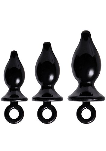 Adam & Eve Anal Training Kit - 3 Piece Butt Plug Set for Beginners, Black | Comfortable & Gradual Sizing for Anal Play, Couples Toys & Solo Exploration