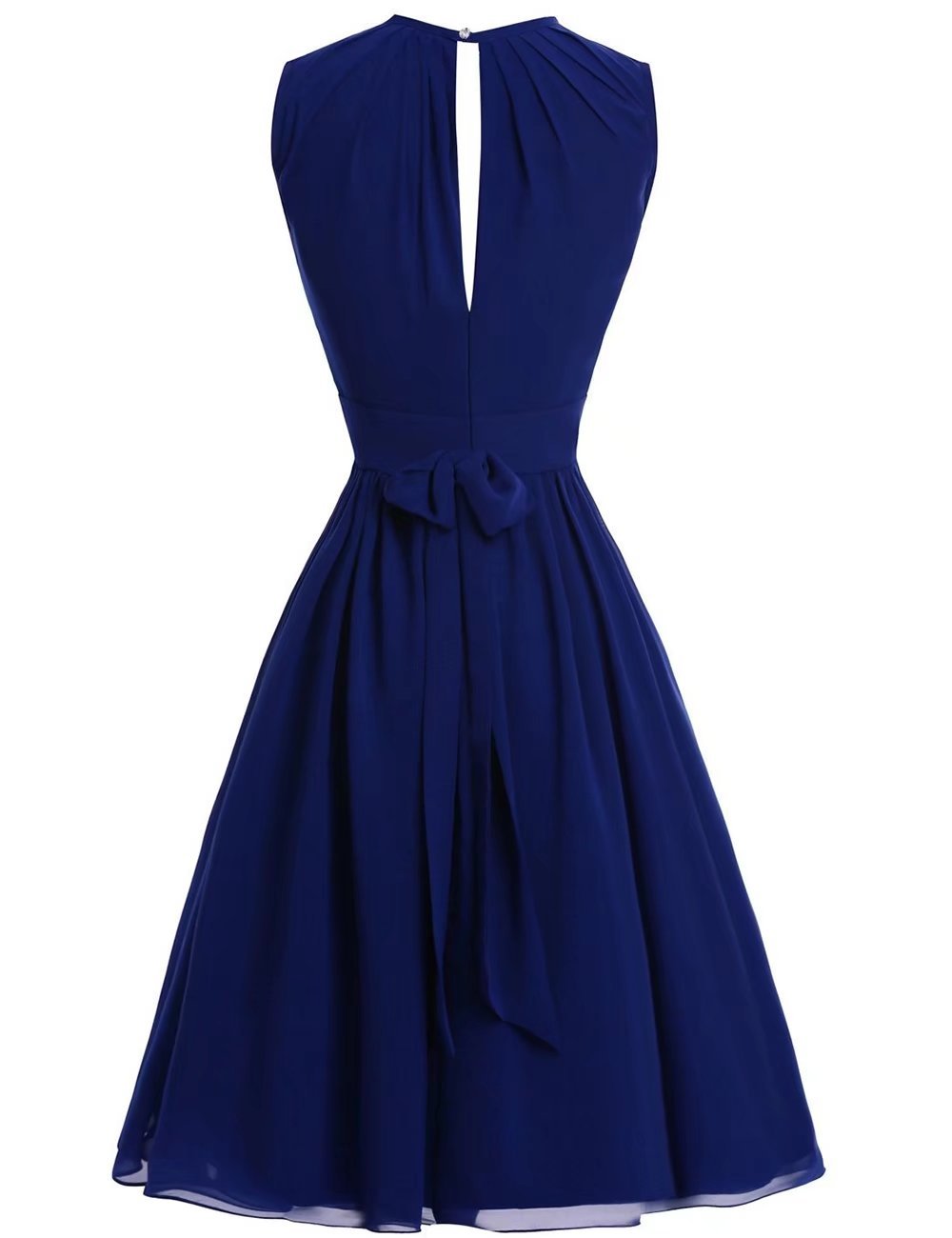 Elegant Women's Chiffon Sleeveless Knee-Length Dress - Perfect for Bridesmaid, Mother of the Bride & Evening Occasions | Formal Party, Wedding Guest & Special Events Attire