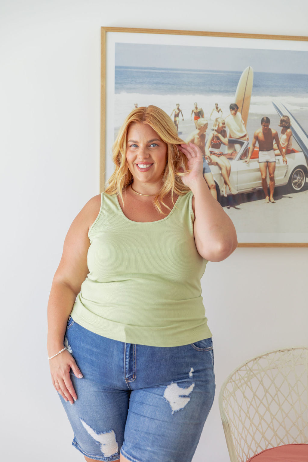 Billi Tank in Pistachio - Stylish Women's Casual Top for Everyday Wear | Perfect for Outings, Work & Relaxation