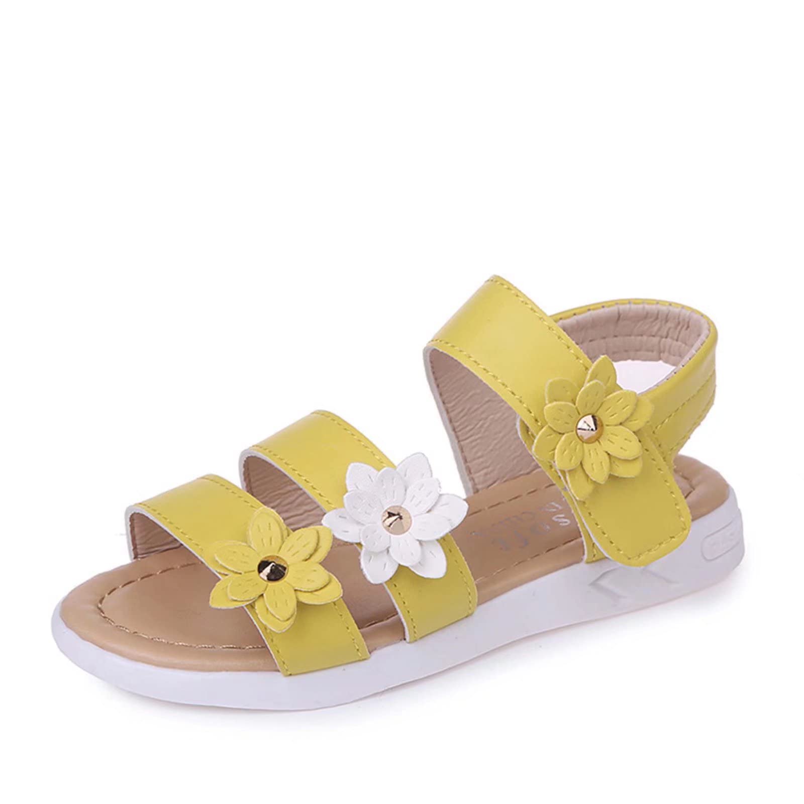 **Toddler Girls Summer Sandals - Comfortable Open-Toe Leather Strap Flats for School & Play (Little Kid/Big Kid) | Perfect for Beach, Park & Daily Wear**