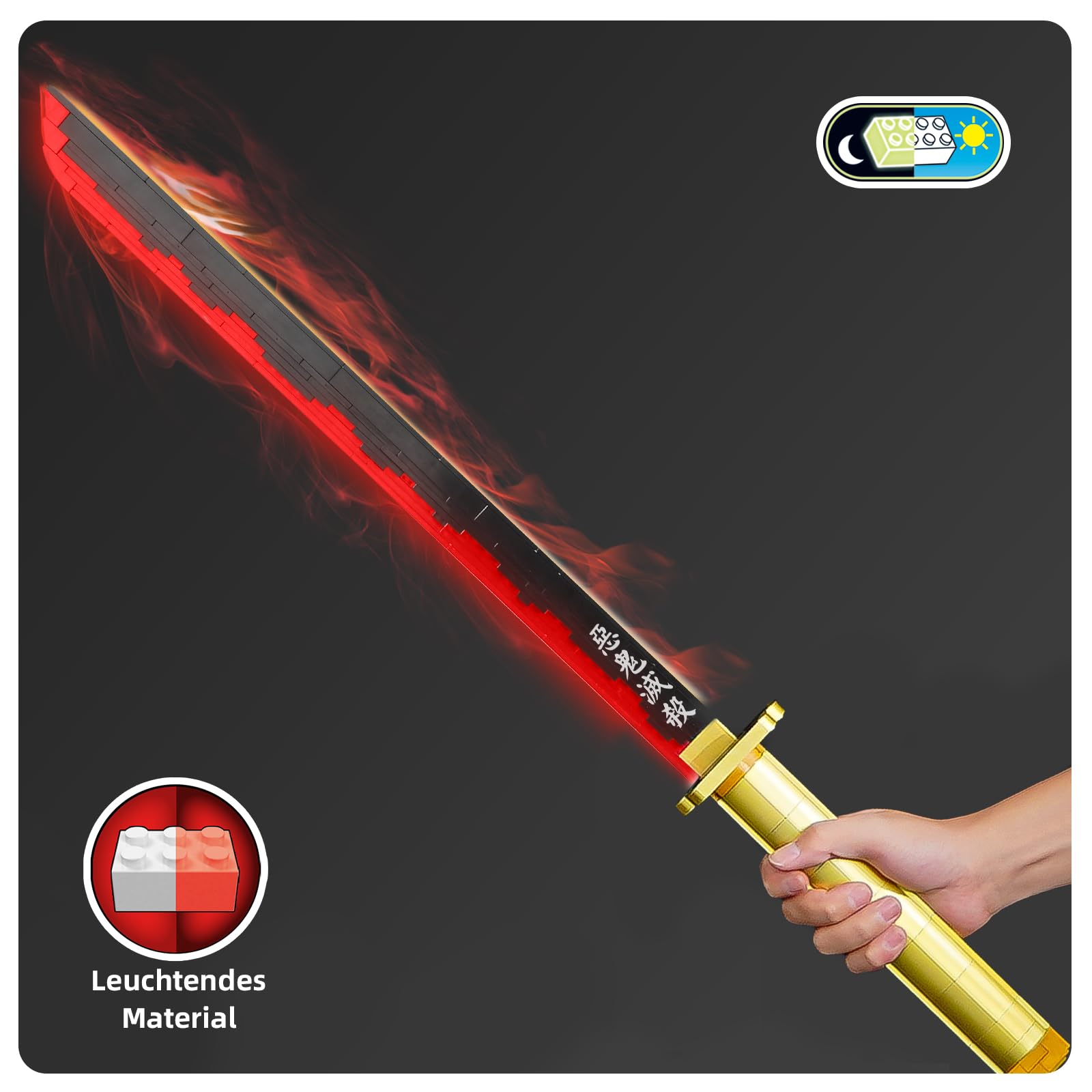 Demon Slayer Tsugikuni Yoriichi Katana Building Set - 606 Pcs Anime Toy Blocks Compatible with Lego | Perfect Gift for Anime Fans & Collectors | Great for Role Play, Display, and Creative Building