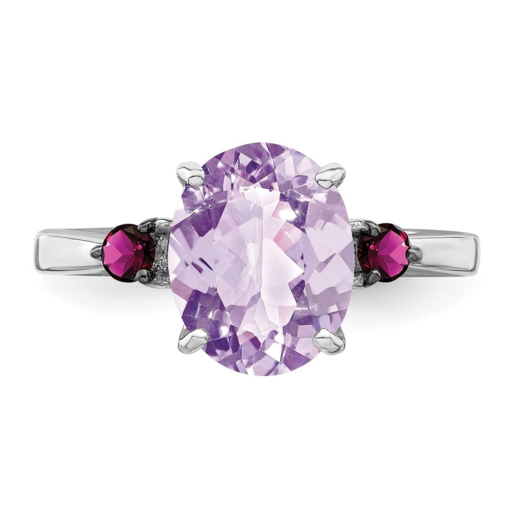 925 Sterling Silver Pink Quartz & Rhodolite Garnet Ring for Women | Elegant Fine Jewelry Gift for Her | Perfect for Anniversaries, Birthdays & Special Occasions