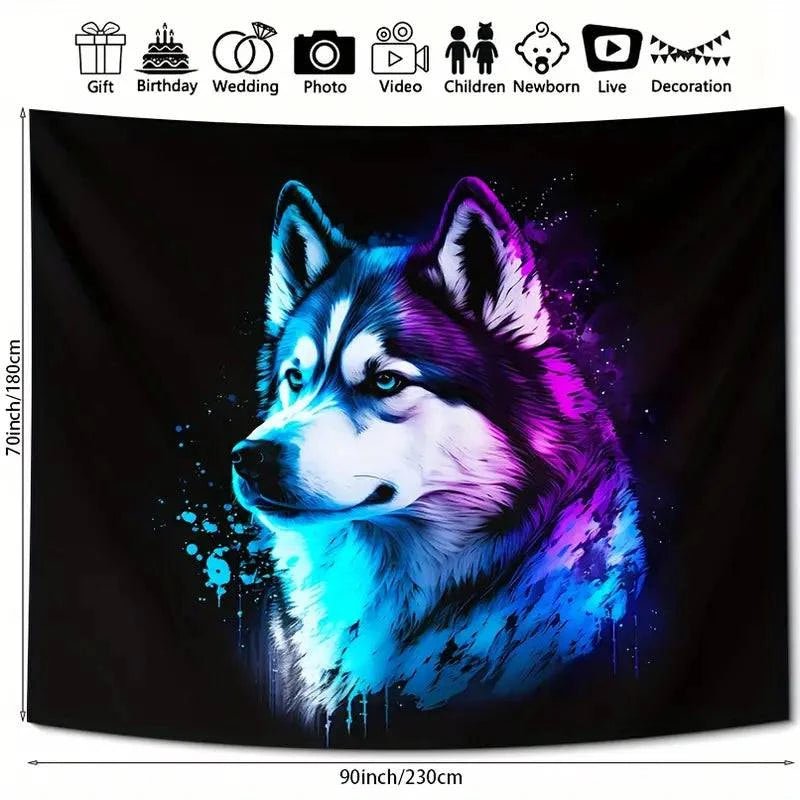 Wolf Totem Official Glow in the Dark Tapestry - UV Reactive Wall Art Decor for Bedroom, Living Room & Dorm Room