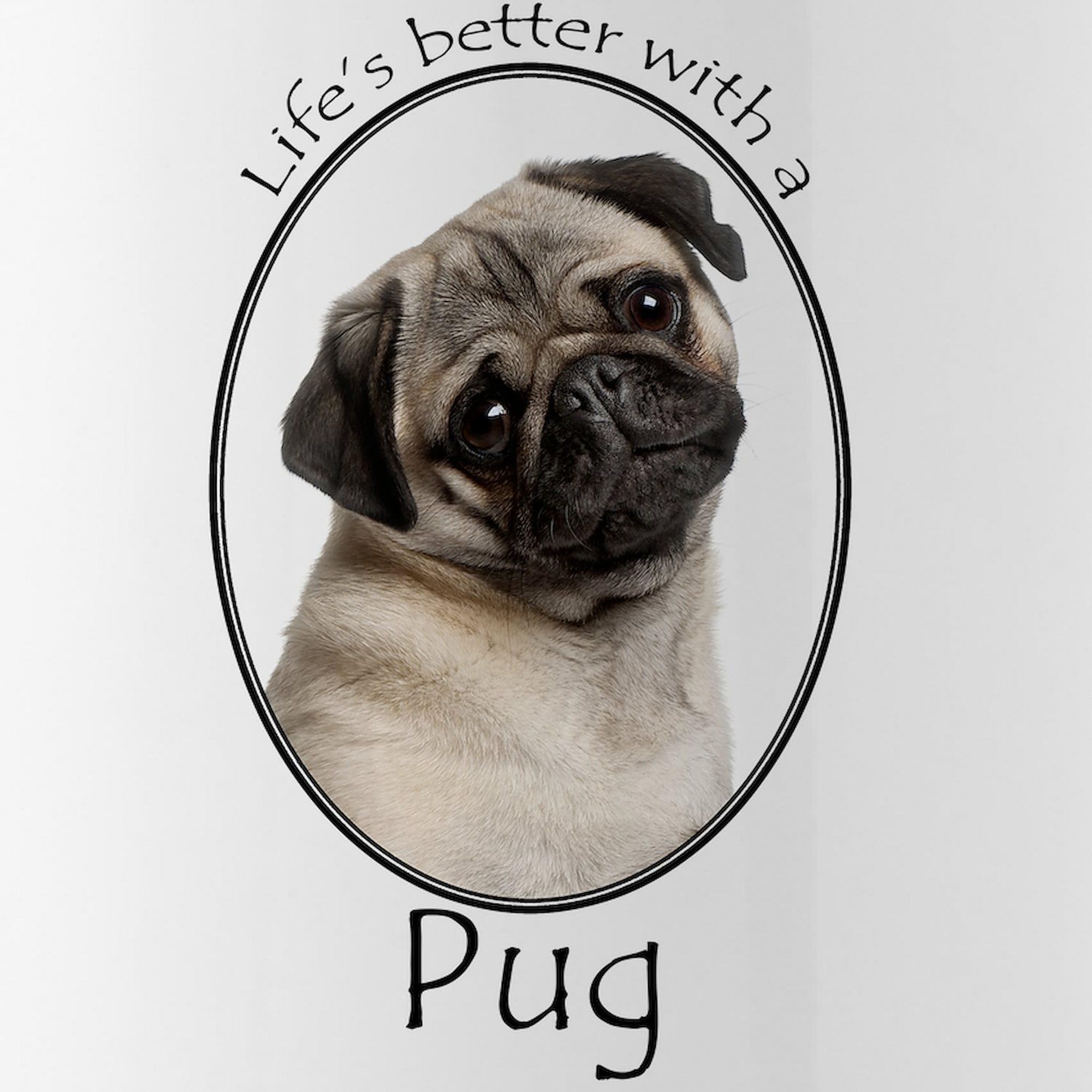 Lifes Better Pug Stainless Steel Water Bottle 1.0L (34 oz) - Insulated Double Wall Vacuum Flask for Hot & Cold Drinks - Perfect for School, Gym, Hiking & Office Use