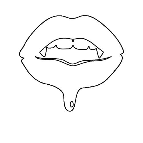 EW Designs Bloody Fang Teeth and Lips Vinyl Decal - 5