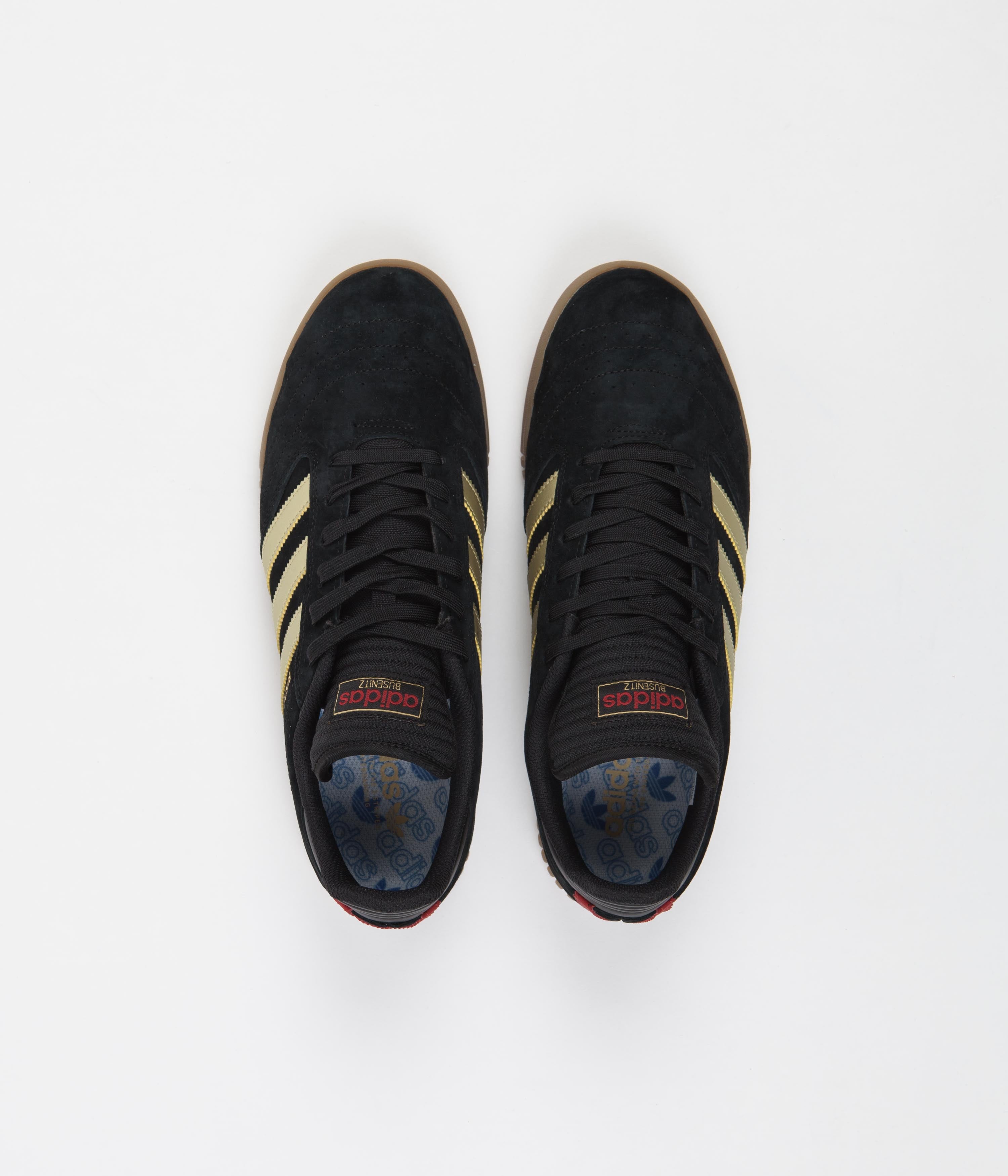 Adidas Busenitz Indoor Super Shoes - Core Black / Gold Metallic / Scarlet - Perfect for Skateboarding & Indoor Sports Training