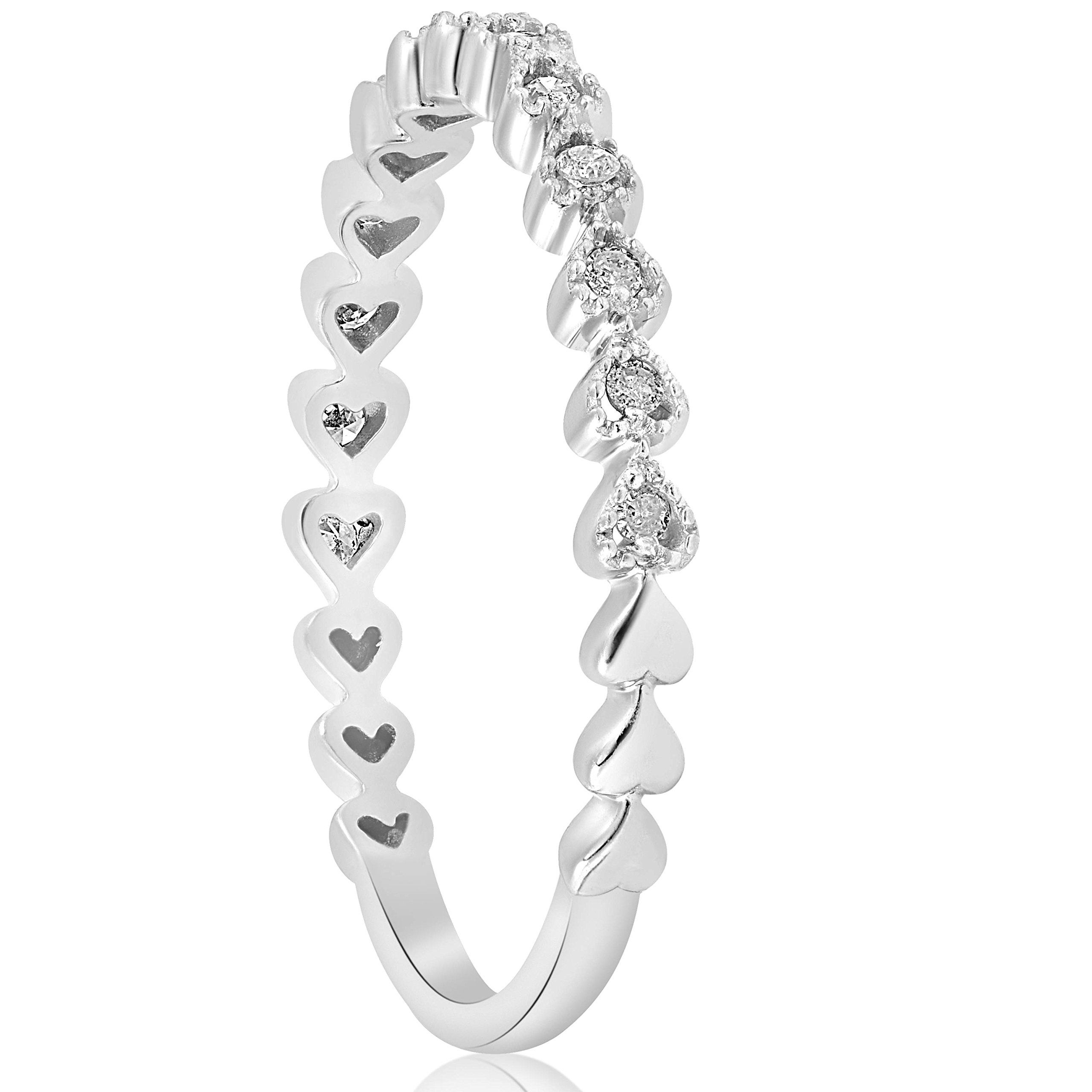 14K White Gold Stackable Diamond Wedding Ring for Women - Elegant Bridal Jewelry for Engagement, Anniversary & Everyday Wear