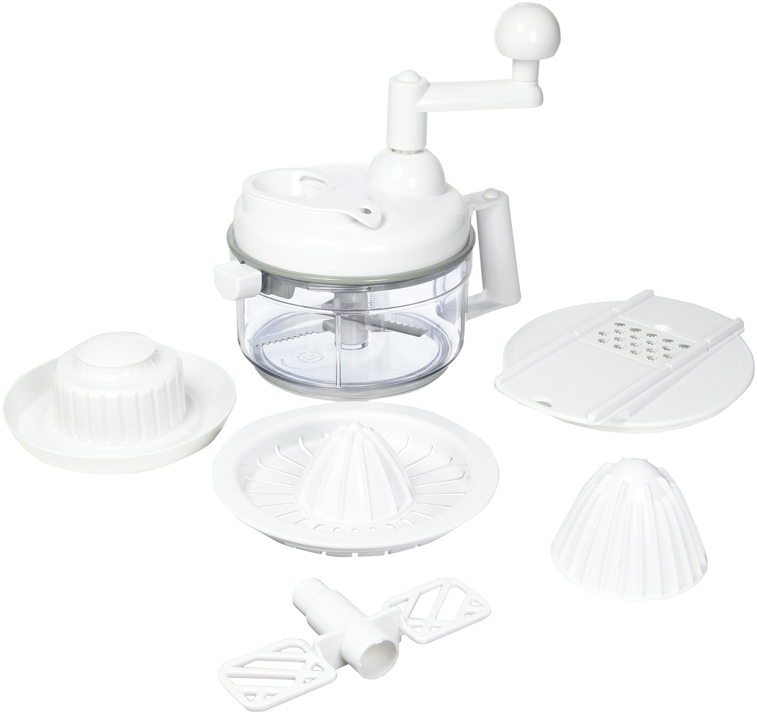 Weston 8-Cup Manual Food Chopper & Mixer - 3-Blade Multi-Function Kitchen Tool for Chopping, Mixing & Pureeing - Perfect for Salsa, Guacamole, Baby Food & Meal Prep (White)