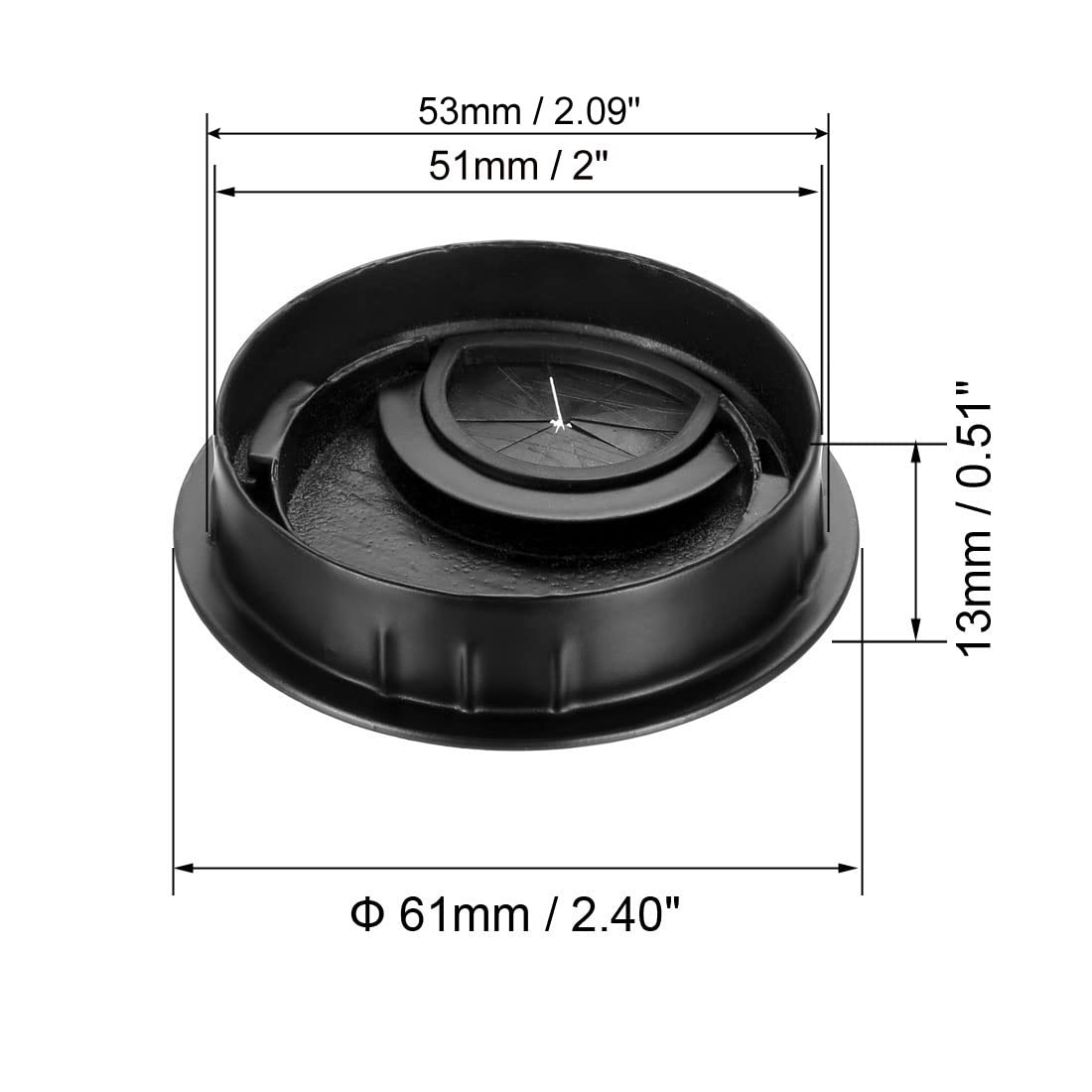 uxcell 2.1Inch/53mm Zinc Alloy Cable Hole Cover - Black Desk Wire Cord Grommet for Office PC Cable Management - Perfect for Home & Office Desk Organization