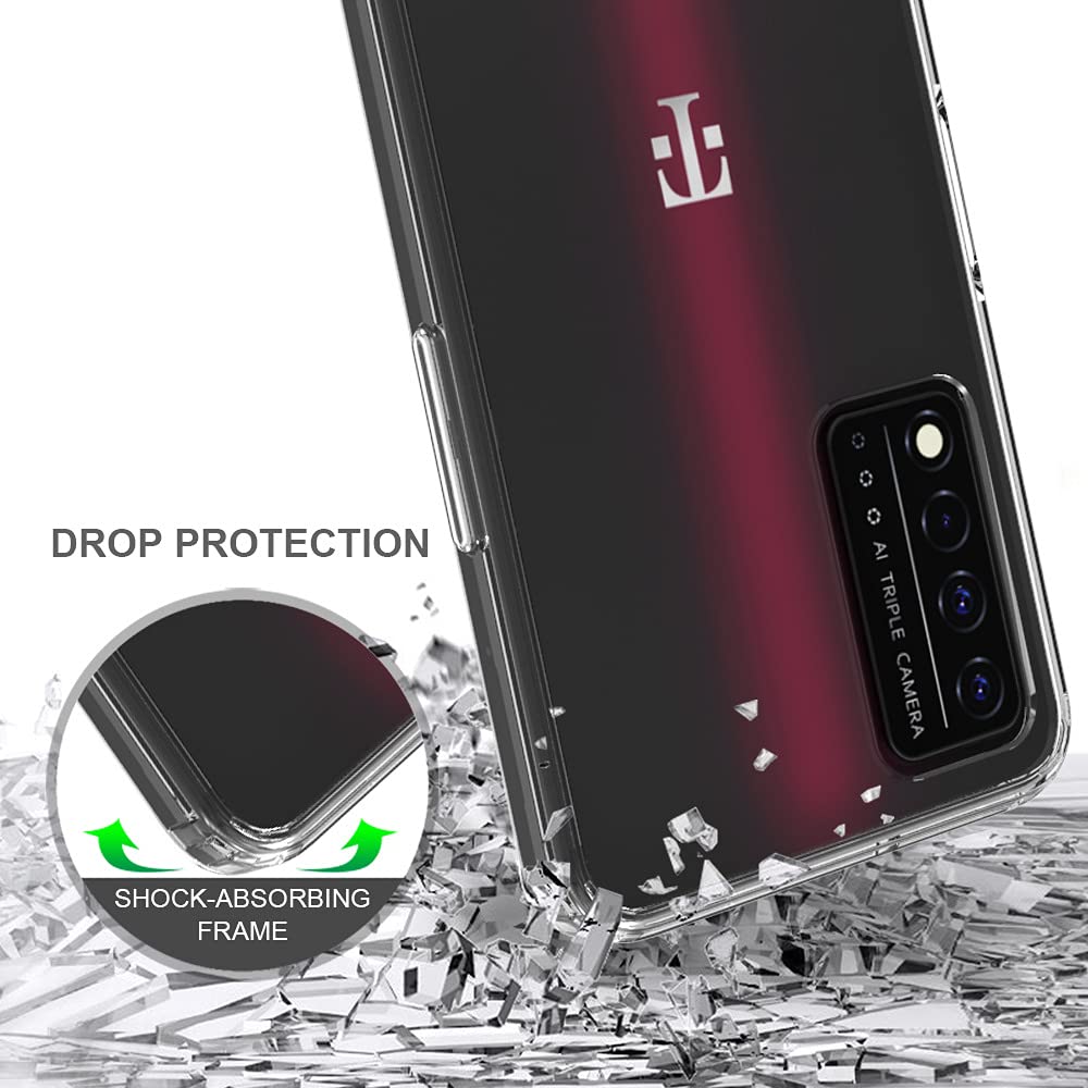 Premium Tempered Glass Screen Protector & Soft Silicone Case for T-Mobile Revvl V+ 5G (6.82 Inch) - Shockproof Flexible TPU Bumper Cover - Perfect for Daily Protection & Outdoor Activities - Black