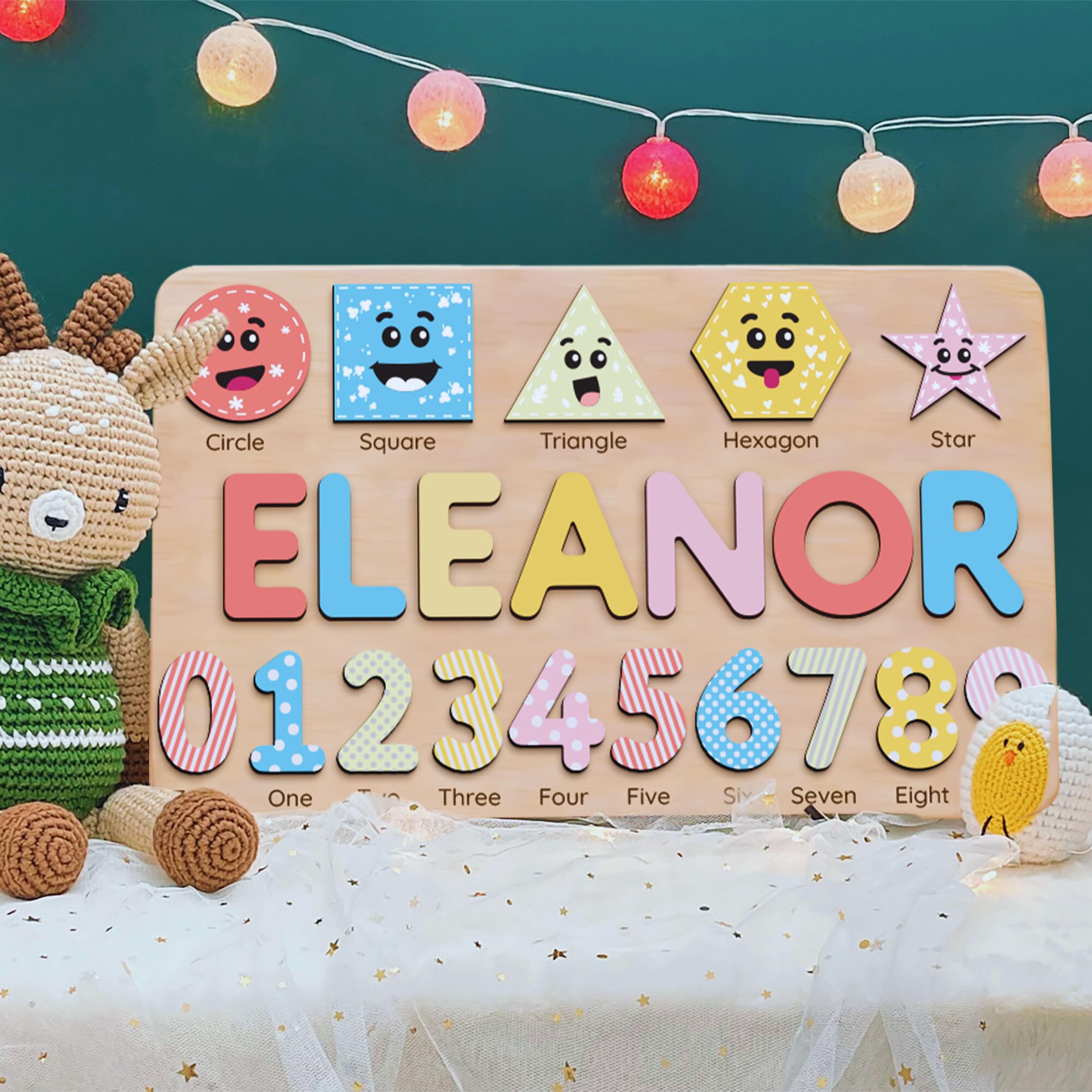 Personalized Wooden Number Puzzle - Montessori Learning Toy for Kids, Custom Name Puzzle, Educational Birthday & Christmas Gift for Toddlers & Boys - Perfect for Homeschooling & Preschool Math Activities