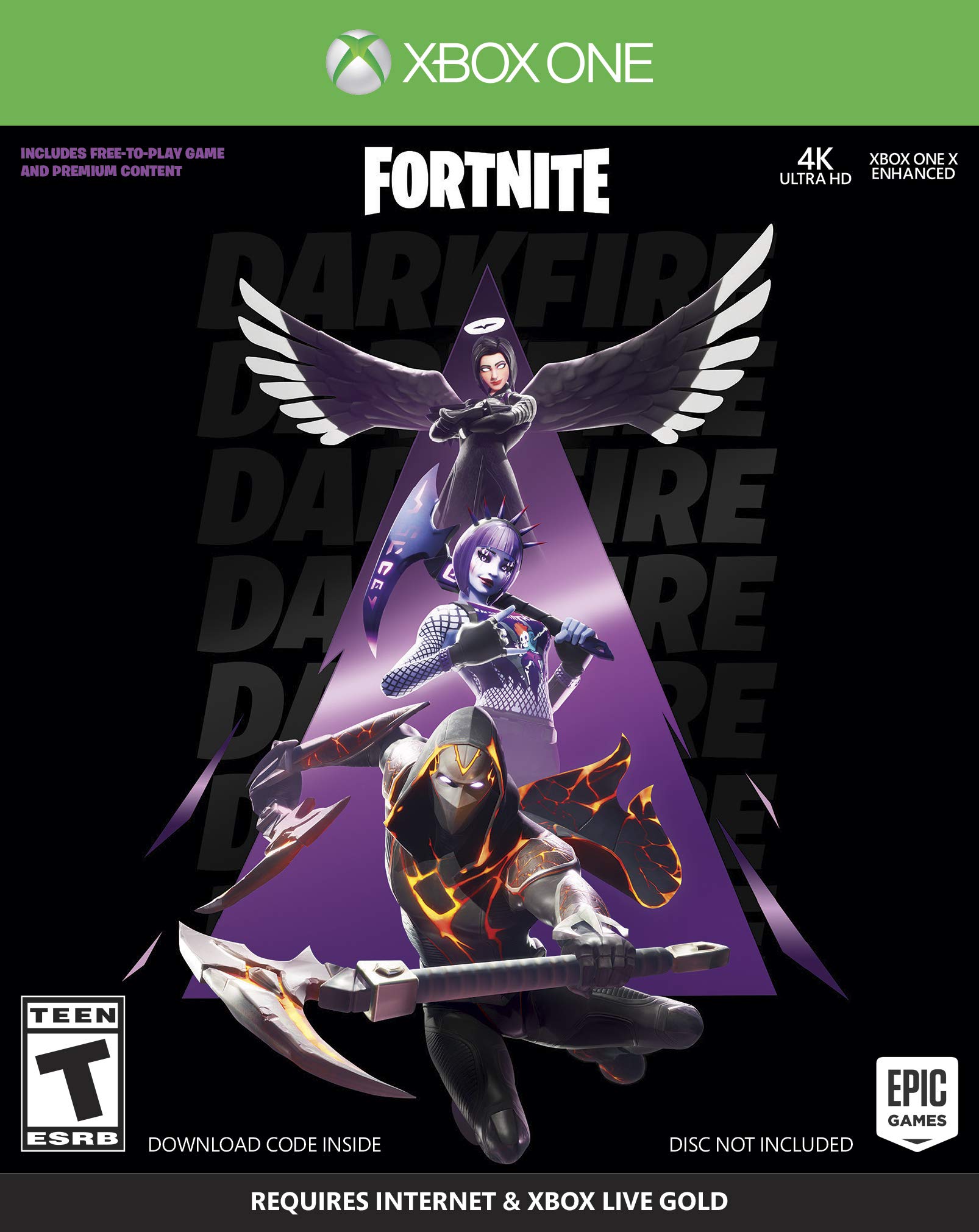 Fortnite Darkfire Bundle for Xbox One - Digital Download (No Disc Included) | Exclusive Skins, V-Bucks & More | Perfect for Gaming & Collectors