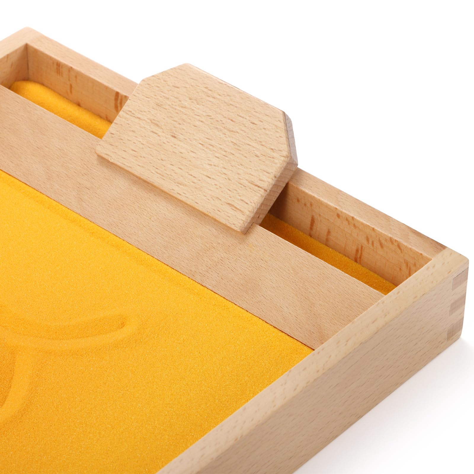 Montessori Sand Tray for Kids - Wooden Letter & Number Tracing Tray with Wooden Pen - Educational Writing Practice Toy for Preschool Learning - Perfect for Homeschooling & Classroom Letter Formation Activities