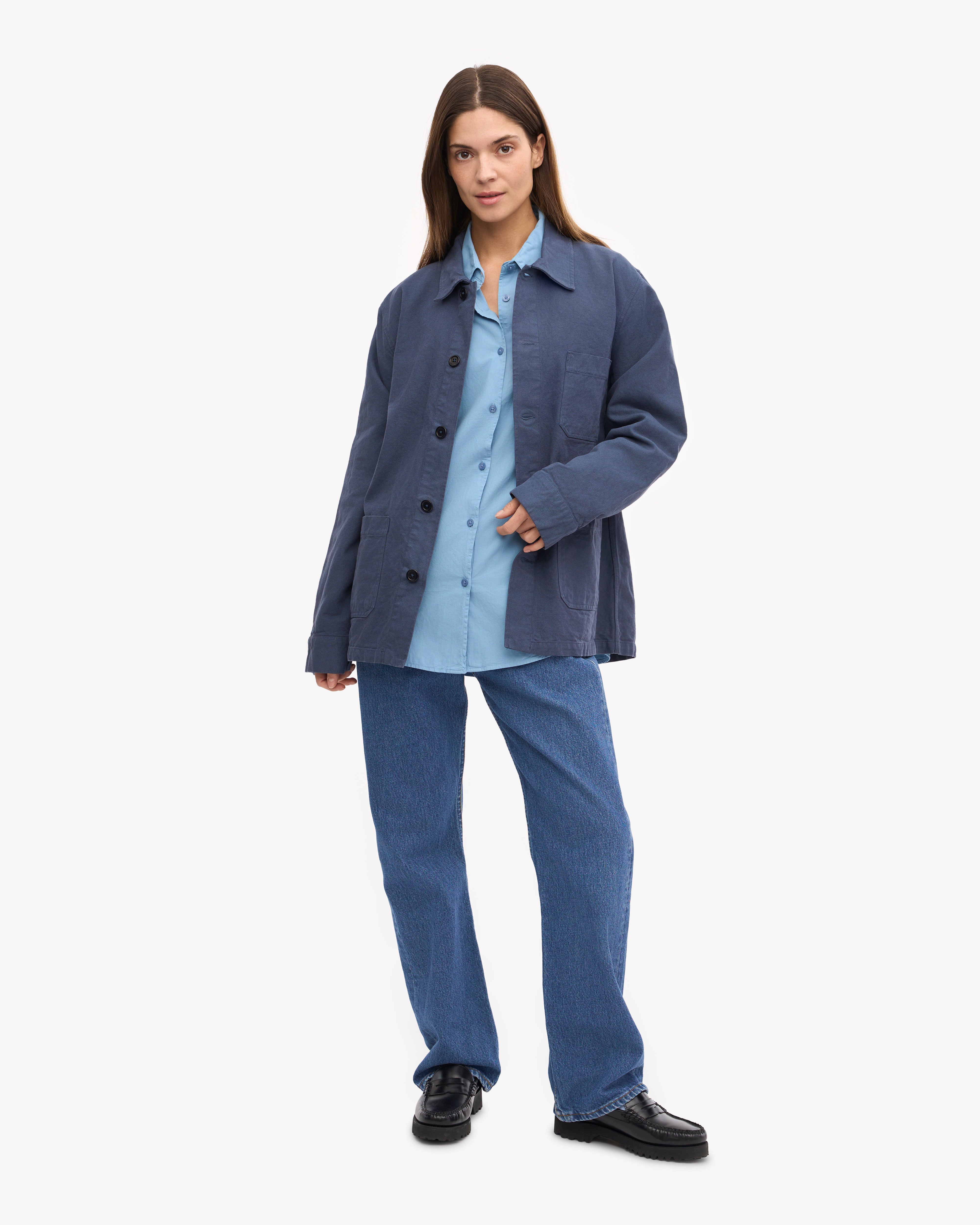Premium Organic Cotton Workwear Jacket for Men & Women - Petrol Blue - Durable & Comfortable for Outdoor Jobs, Construction & Casual Wear