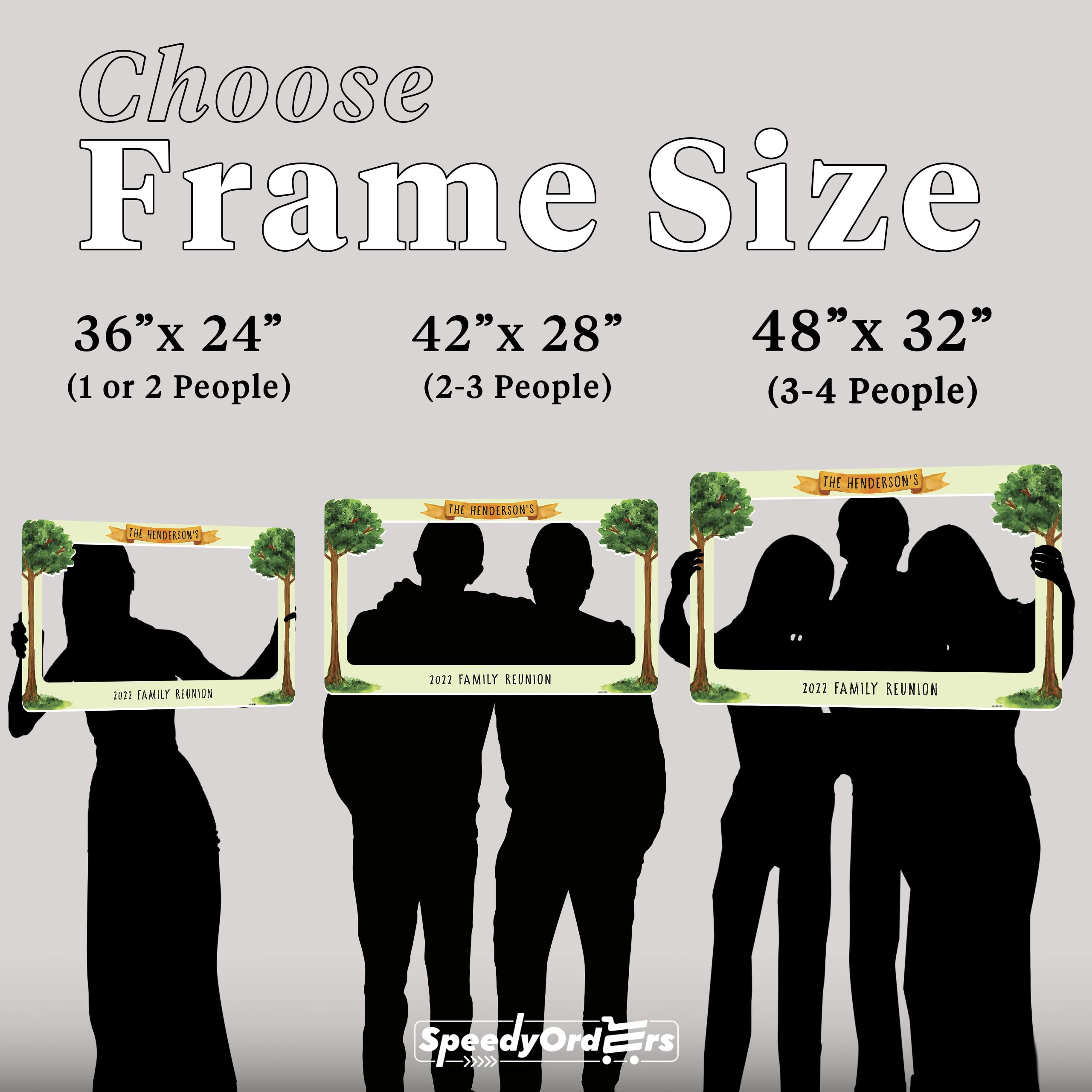 Custom Family Reunion Photo Booth Frame - Personalized Family Tree Photo Prop for Reunions, Weddings & Events - Durable Paper Frame for Cherished Memories