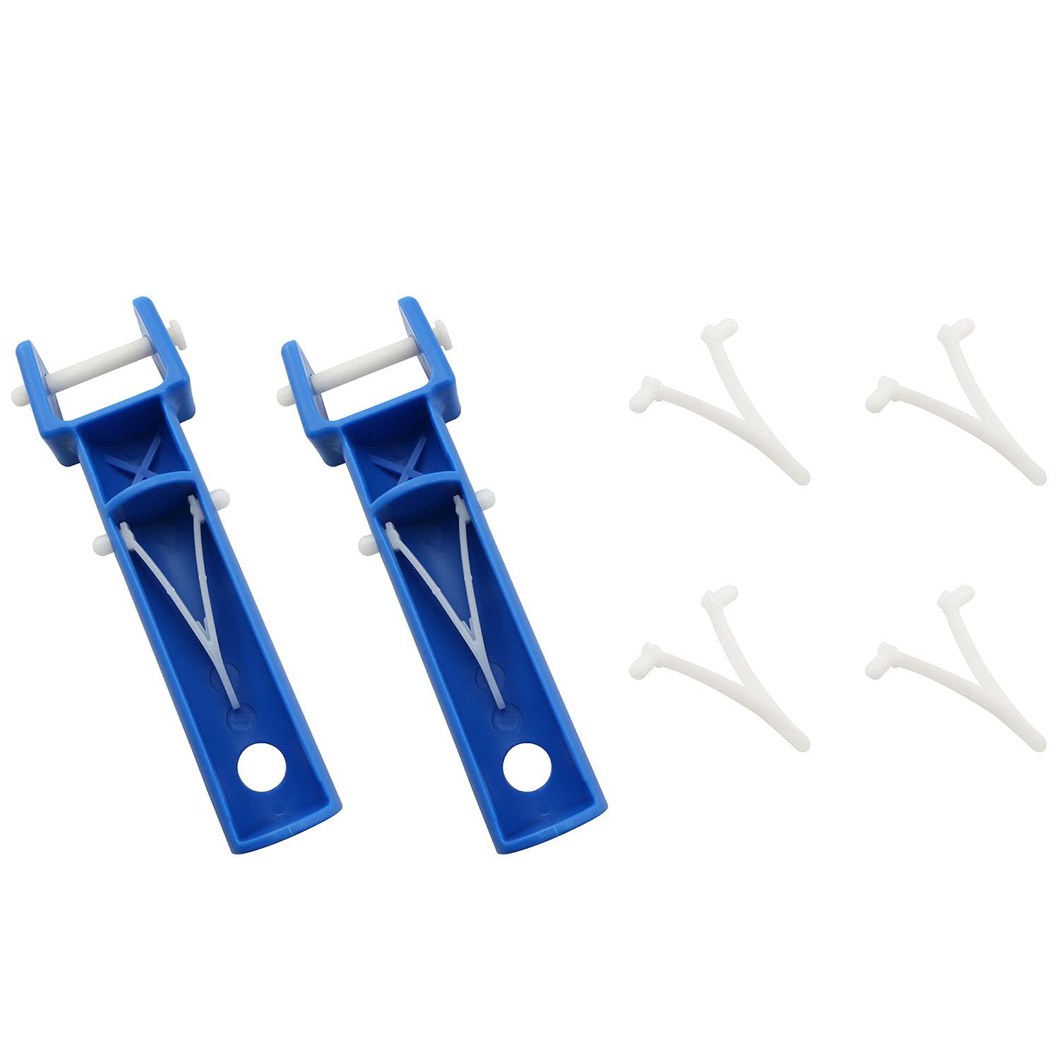 RLECS 2-Pack Universal Vacuum Pool Brush Handle Replacement - Blue with V Clips & Pins for Swimming Pool & Spa Cleaning | Heavy-Duty Maintenance Tool for In-Ground & Above Ground Pools