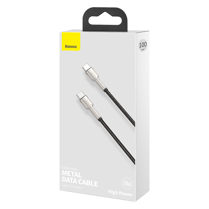 Baseus Premium Cafule Series 100W 3.3ft USB C to USB C Fast Charging Cable - Durable Metal Connector, High-Speed Data Sync for iPhone 15/14/13, MacBook, iPad Pro, Samsung Galaxy - Perfect for Travel, Office & Home Charging