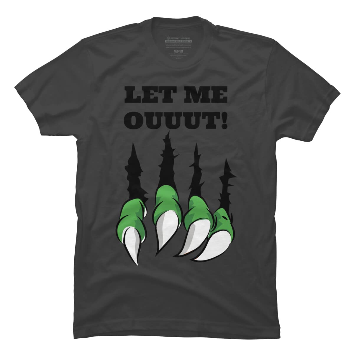 Design By Humans Men's Let The Monster Out Graphic T-Shirt by ArtStyleAlice - Cool Casual Streetwear for Everyday Wear & Gaming Enthusiasts