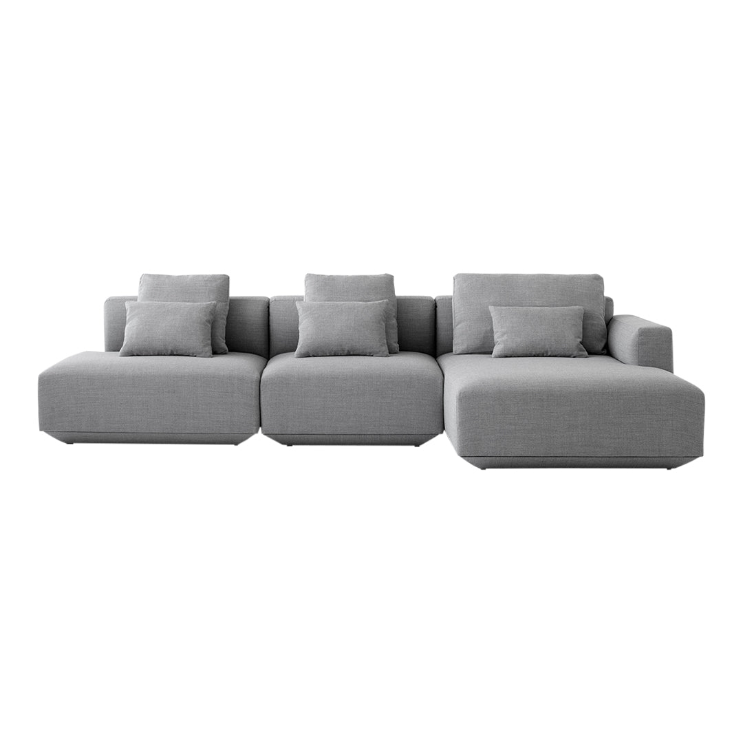 Develius Models I & J 3-Seater Sofa with Chaise and Open End - Modern Living Room Furniture for Home, Office, and Lounge Comfort