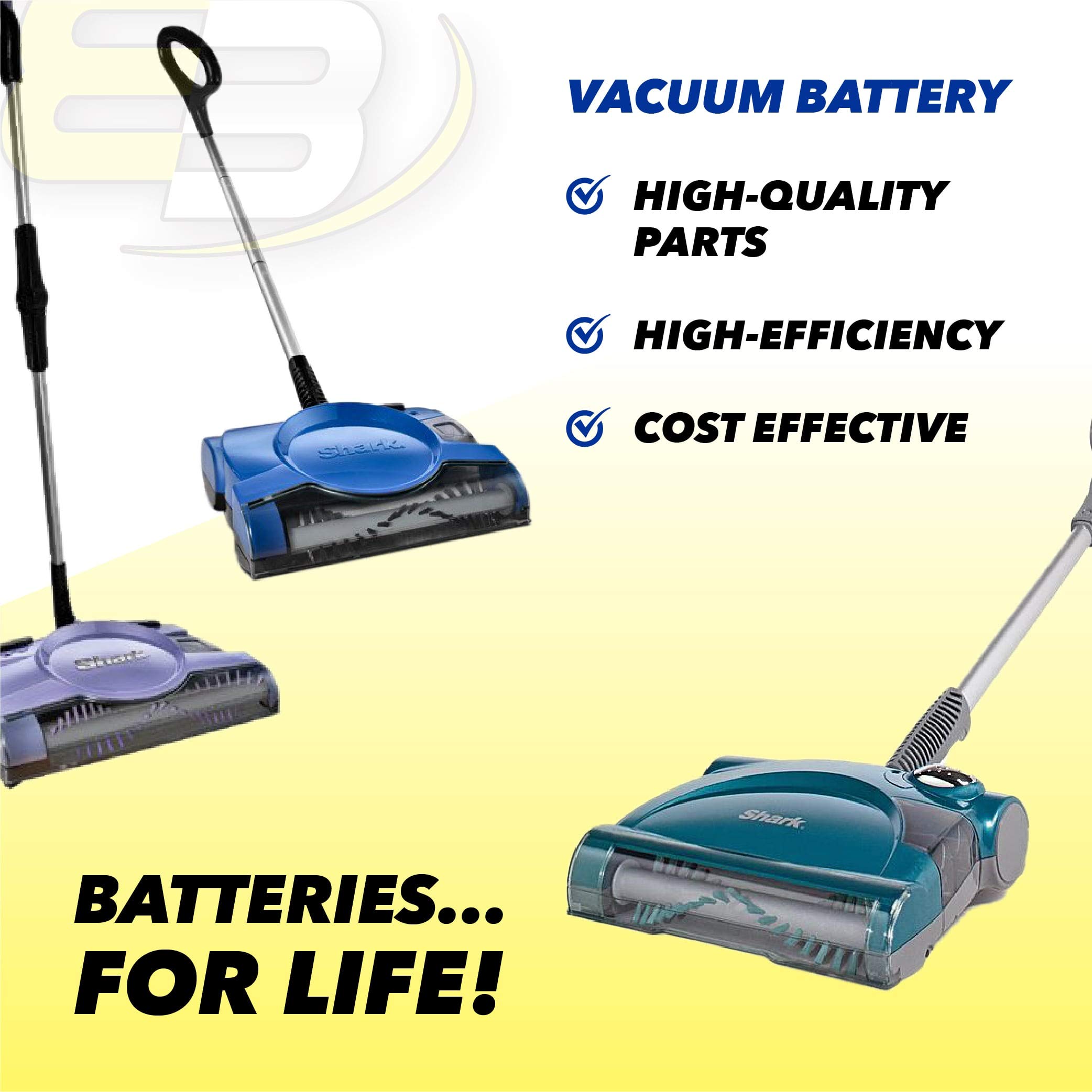 Exell Battery EBV-V1930 4.8V Replacement Vacuum Battery - Compatible with Shark V1700Z & V1930, Euro Pro X1725QN - Perfect for Cordless Cleaning, Home Maintenance & Pet Hair Removal