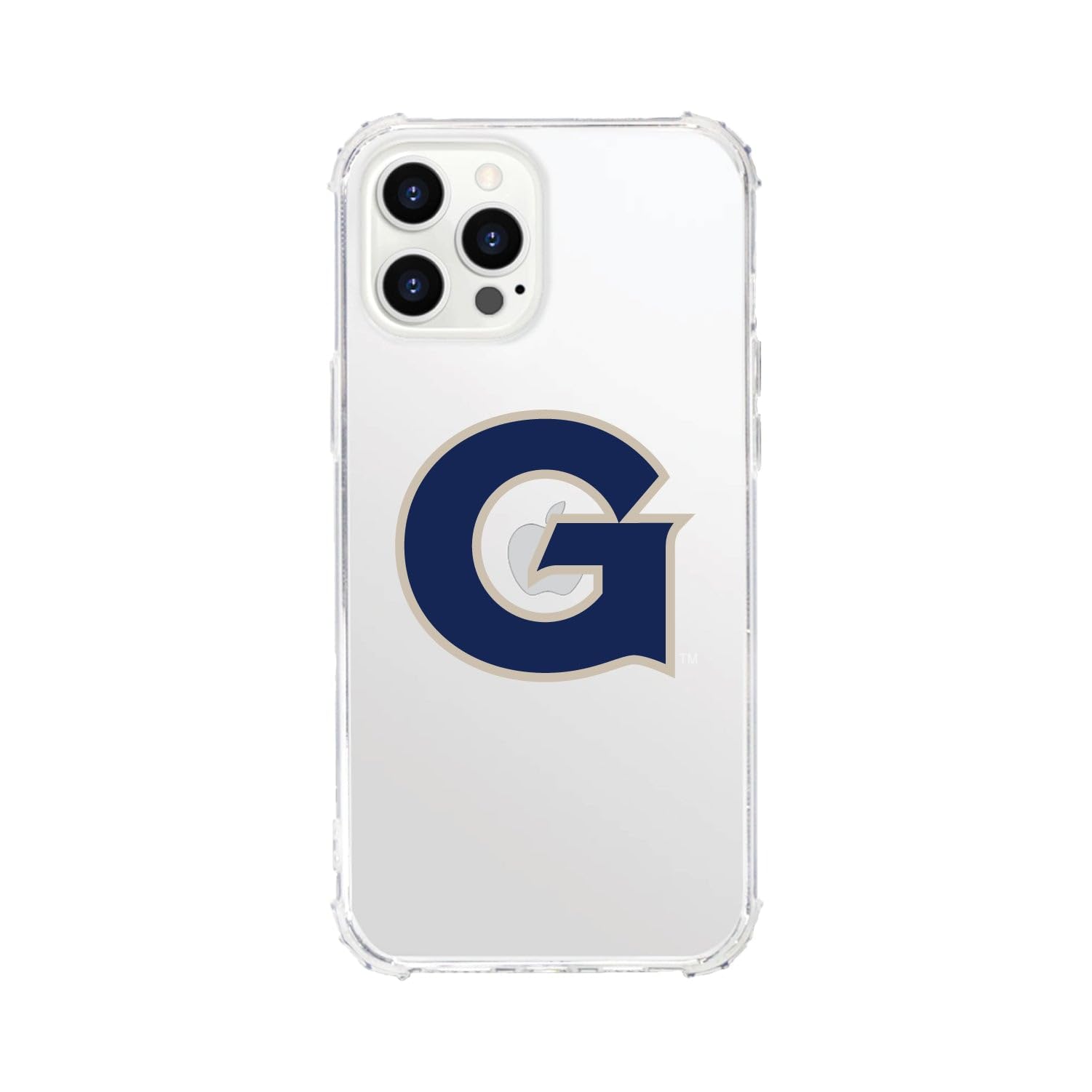 OTM Essentials Rugged Phone Case for iPhone 13 Pro Max - Shockproof Protective Cover with Tough Edge in Classic White | Perfect for Georgetown University Students & Active Lifestyles