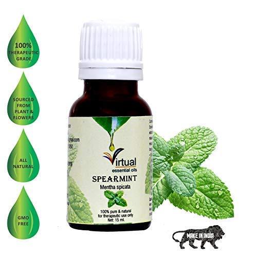 100% Pure Natural Therapeutic Grade Spearmint Essential Oil for Skin & Hair Care - 15ml Aromatherapy Oil for Relaxation, Stress Relief & DIY Beauty Products